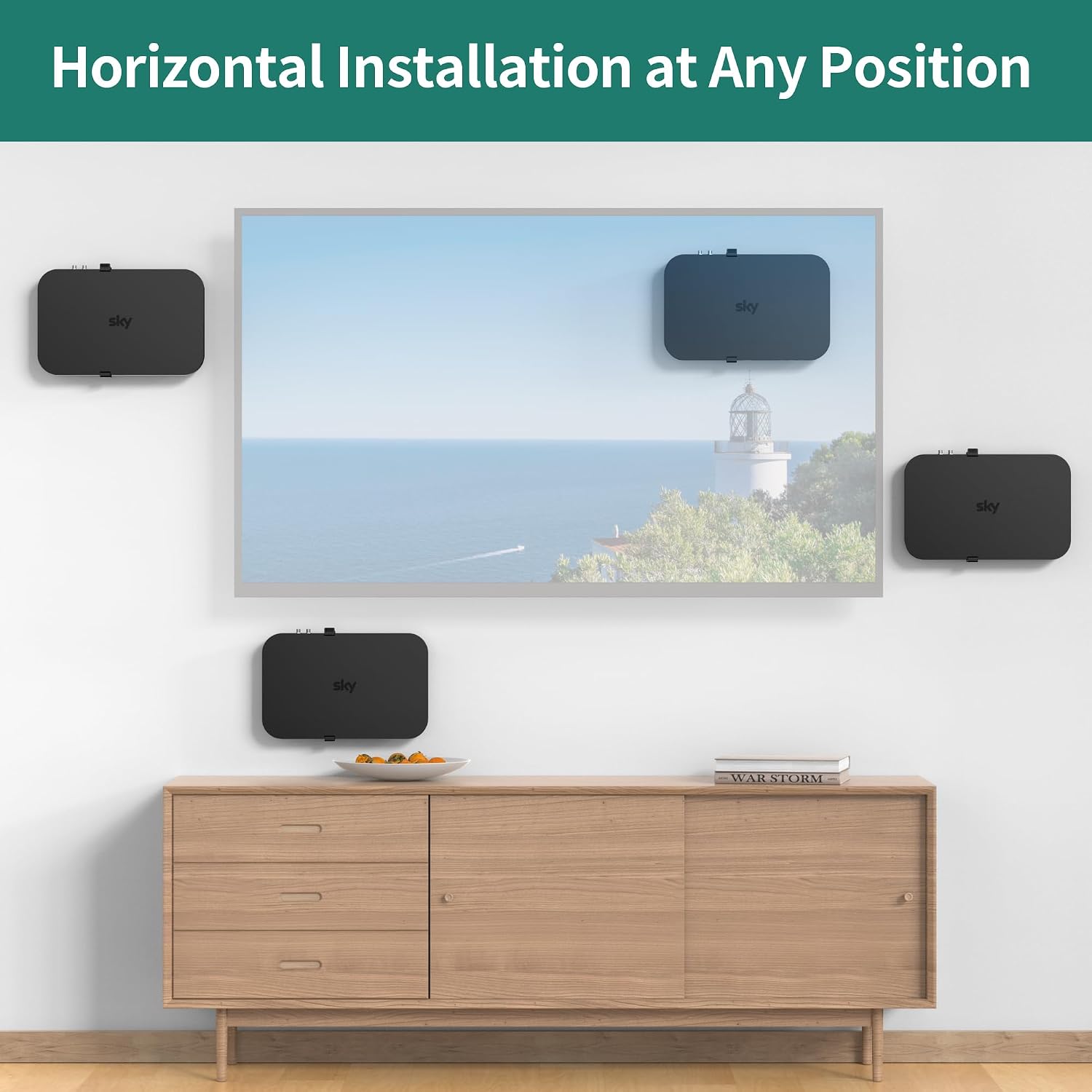 Thumbnail 5 de HomeMount Sky Q Box Wall Mount Bracket — Vertical Screw Fixing Behind TV
