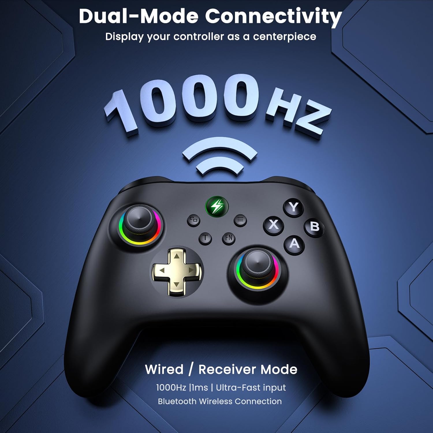 Thumbnail 2 de Wireless PC Controller with Hall Effect Joysticks, Charging Dock & 1000Hz Polling