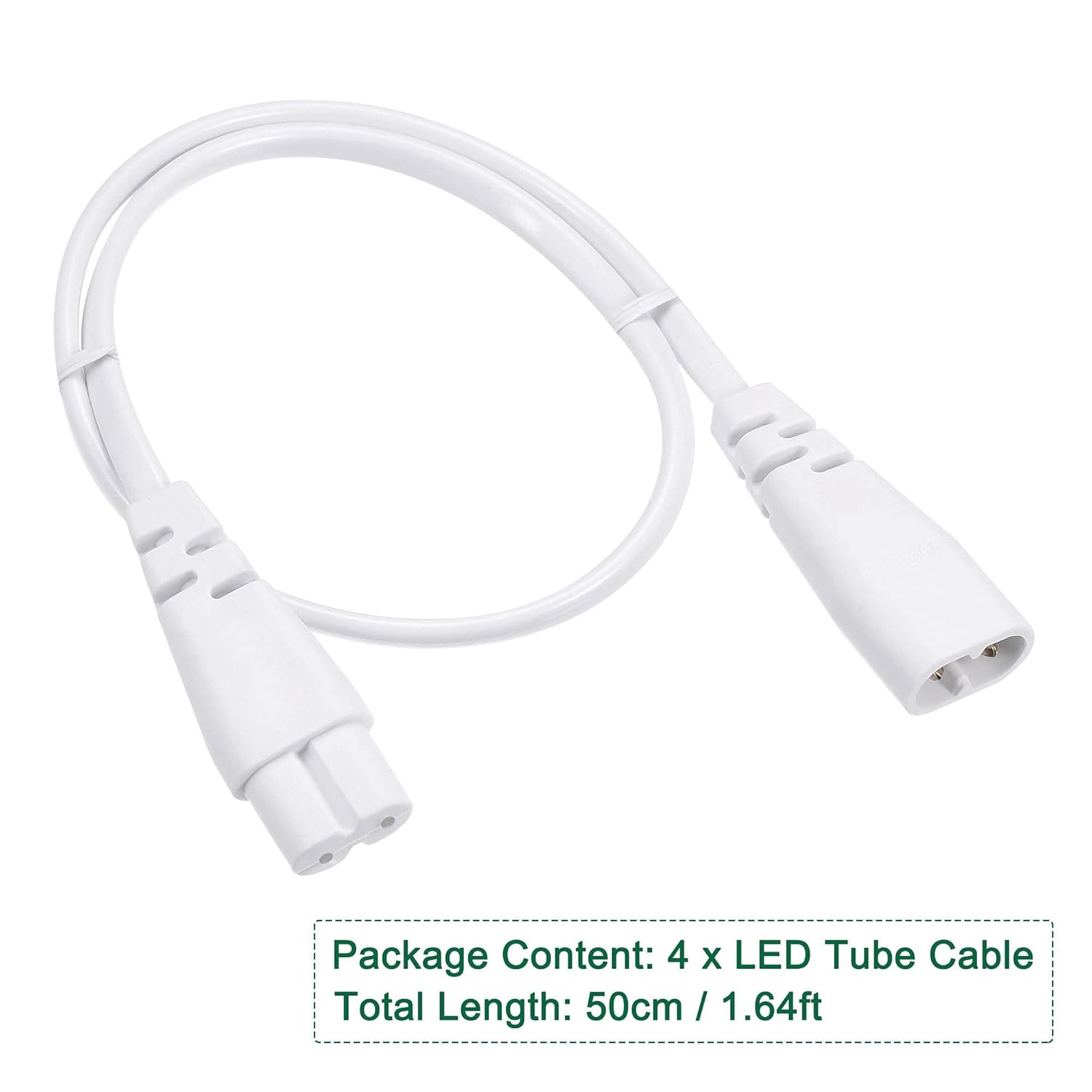 Thumbnail 2 de TA-VIGOR 4x LED Tube Connector Cable (50cm) – double-end extension lead for linking LED tube lights