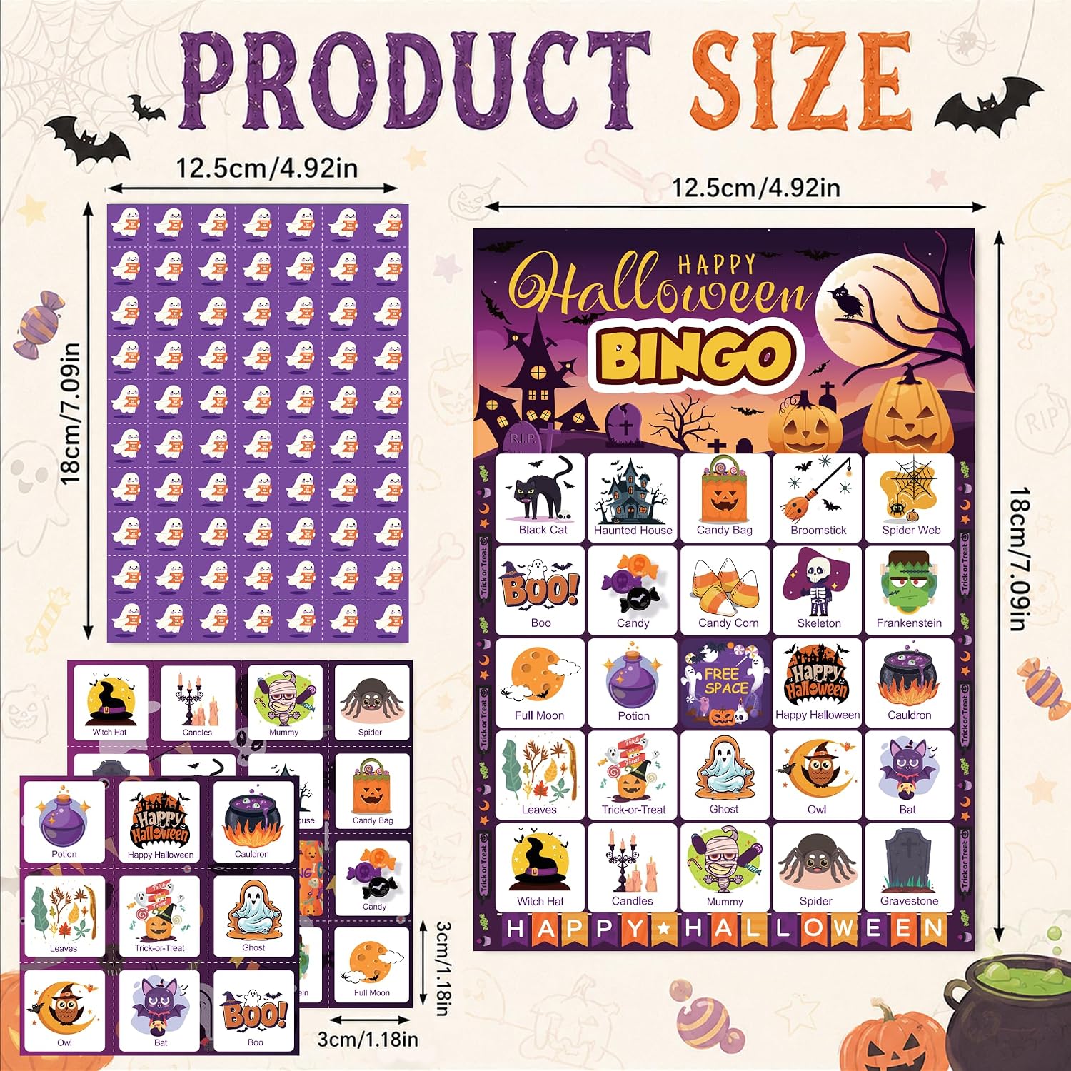 Thumbnail 2 de MDDRUIQI Halloween Bingo Game for 24 Players