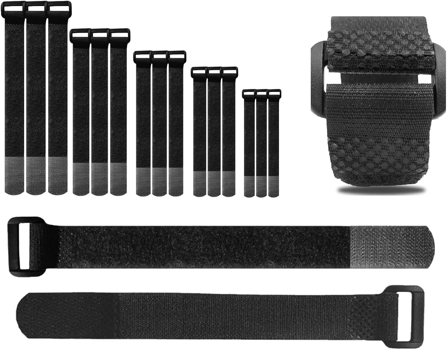 Hazarox 35 Stück Klett-Kabelbinder mit Schnallen – Wiederverwendbar, flexibel und vielseitig einsetzbar