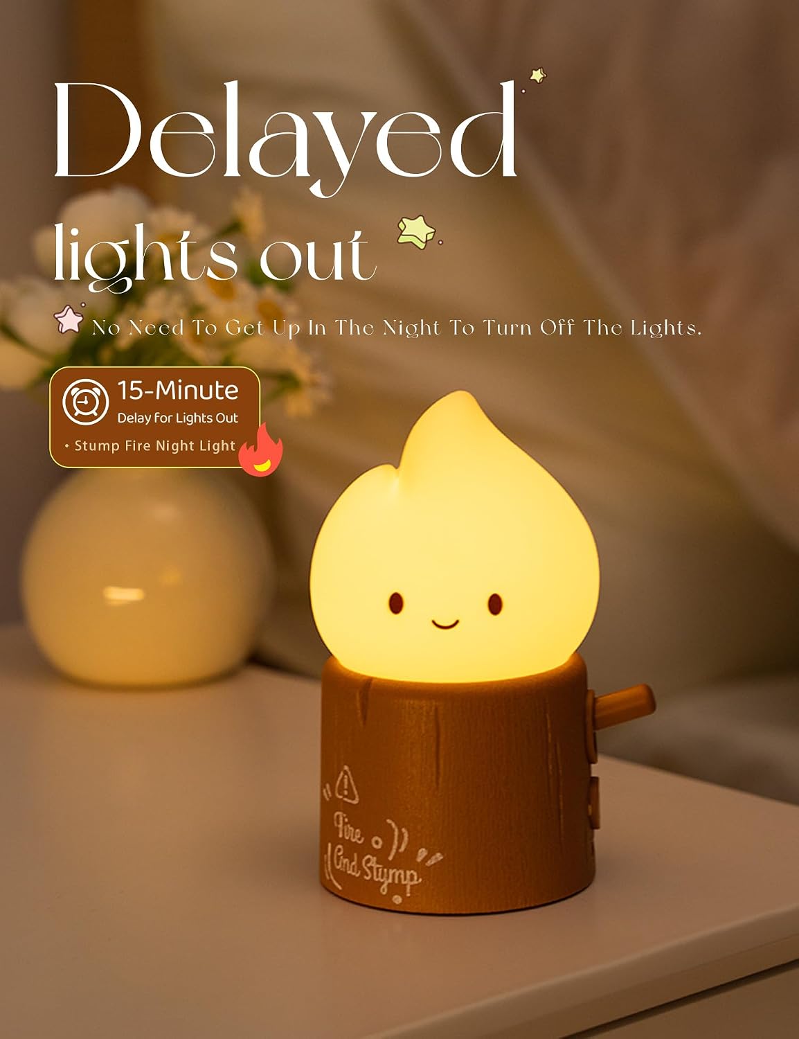 Detalle de IHALO LED Nachttischlampe Kinder Touch Control – Wiederaufladbar, 2 Lichtmodi, dimmbar, dekoratives Nachtlicht