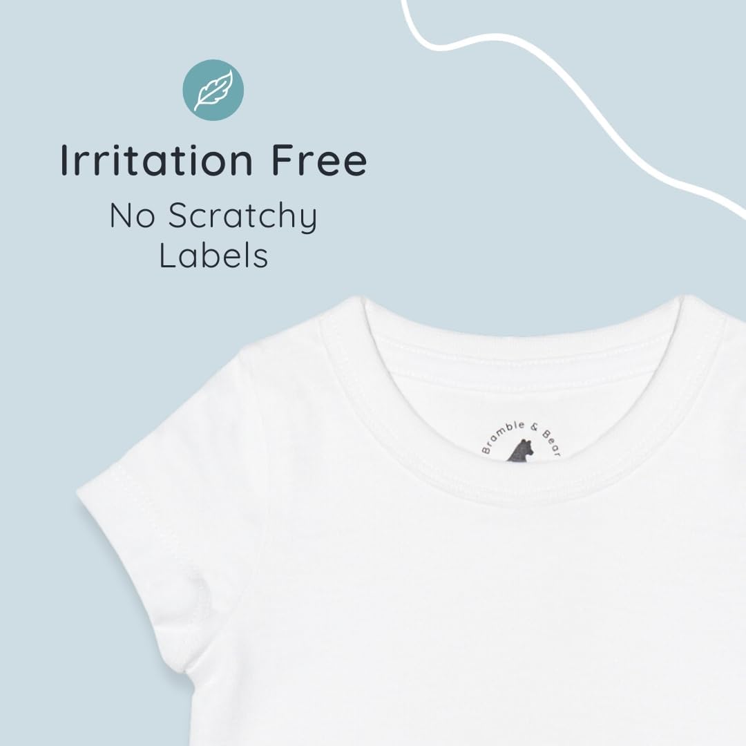 Detalle de Bramble & Bear Organic Cotton Baby Vests (3/6 Pack) – Short & Long Sleeve Unisex Bodysuits for 0–3 Years