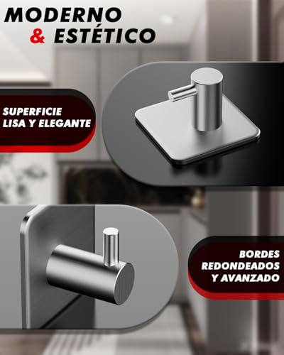 Thumbnail 7 de Auxmir Ganchos adhesivos para pared 6 piezas