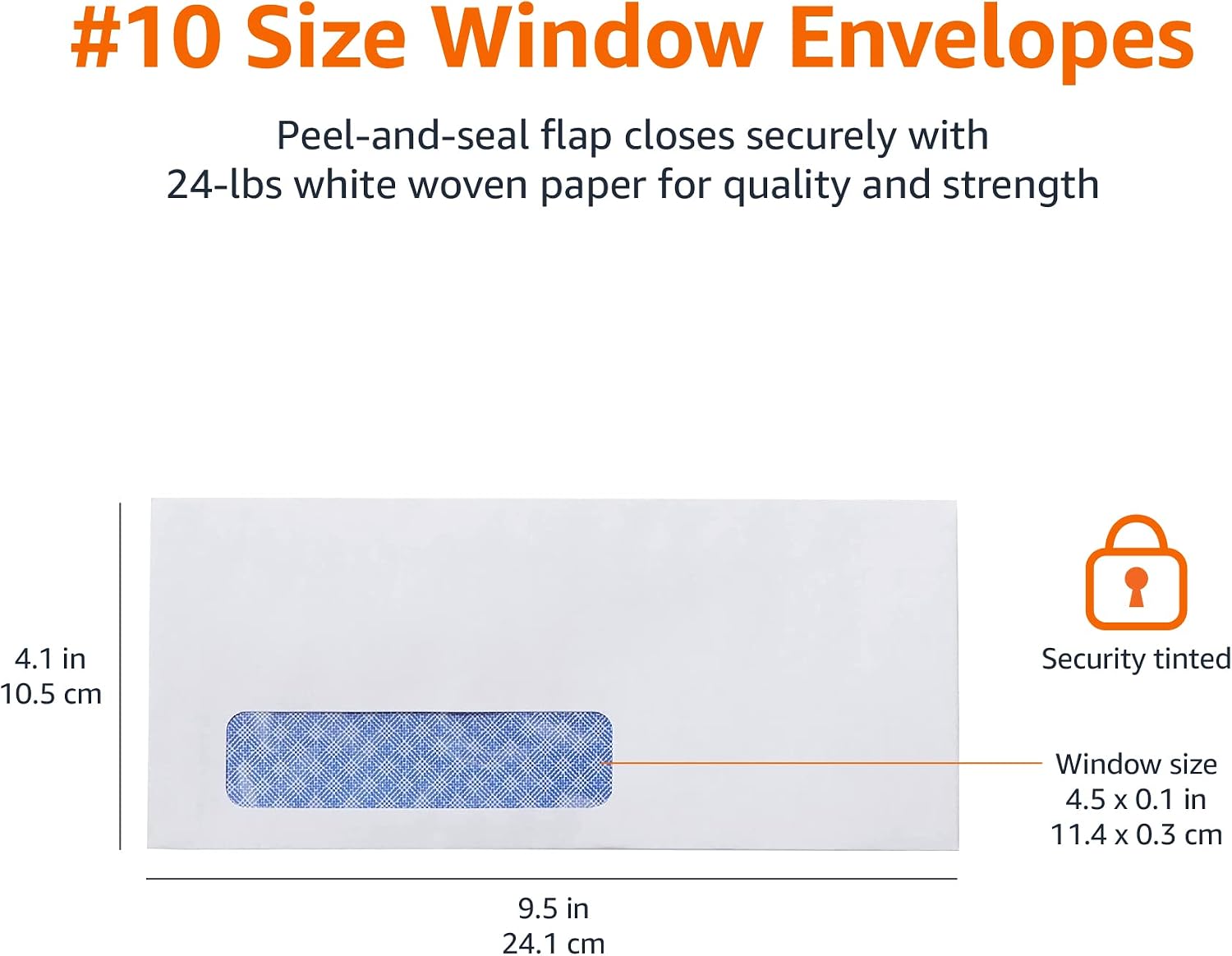 Thumbnail 6 de Amazon Basics #10 Security Tinted Business Envelopes with Left Window, Peel-and-Seal (500-pack)