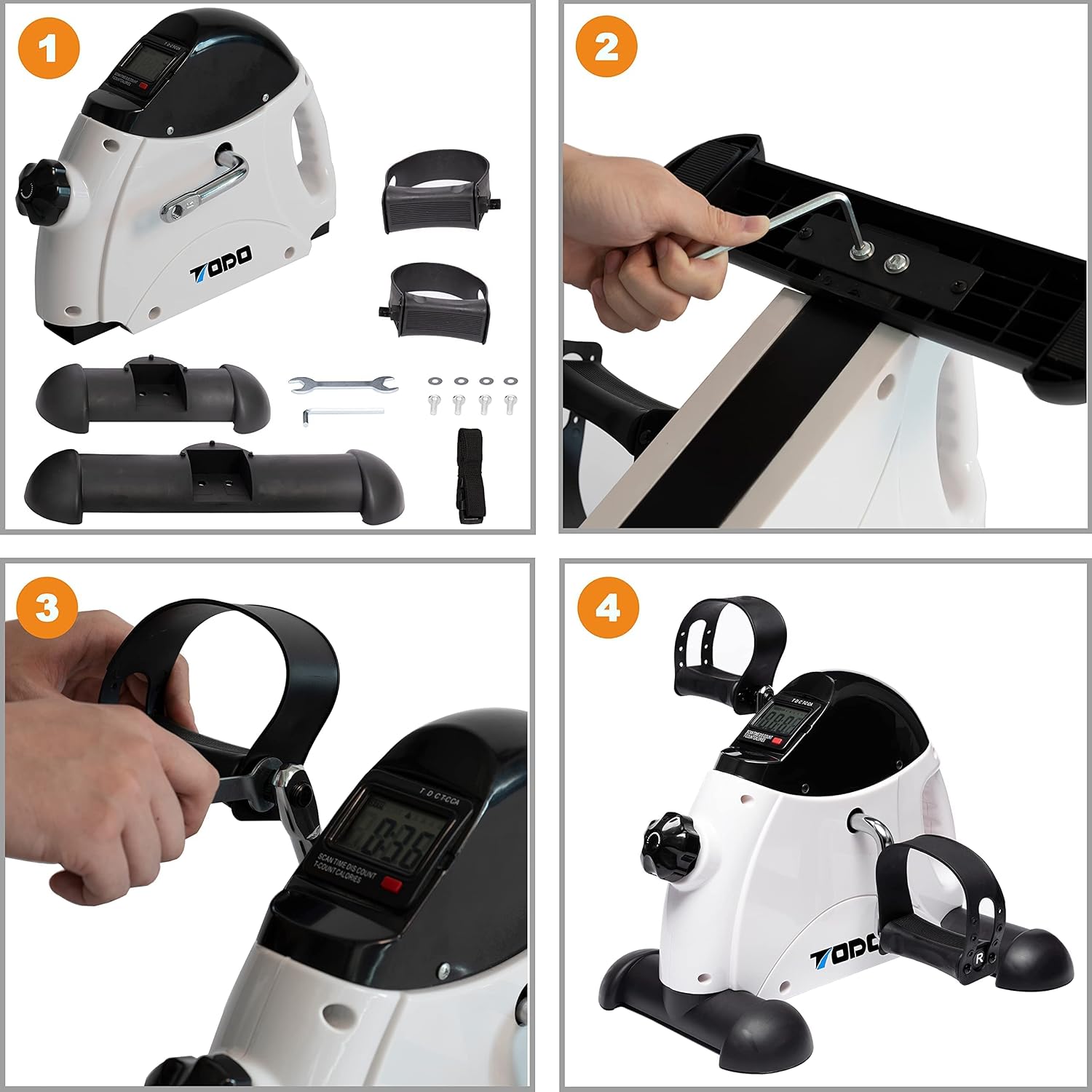Detalle 1 de TODO Mini Exercise Bike with LCD Monitor and Adjustable Resistance for Arms and Legs
