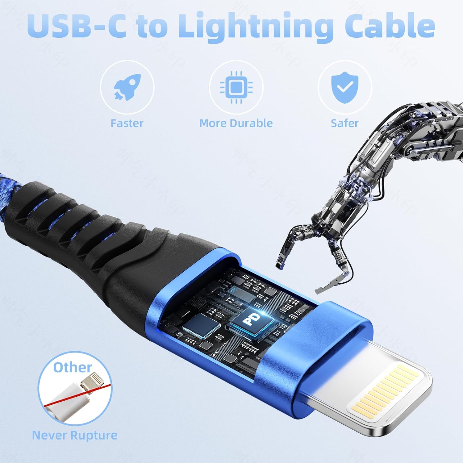Detalle 2 de iPhone Charger 1.8m USB‑C to Lightning cable 3‑pack