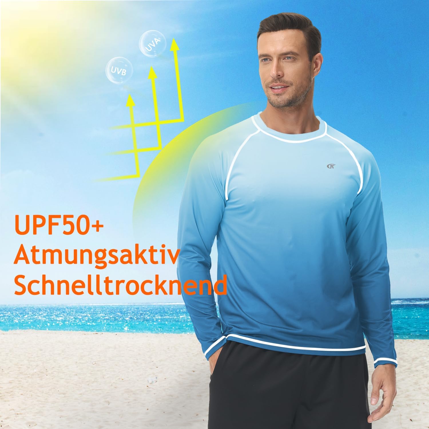 Detalle 2 de Huayuzh Rashguard UV Langarmshirt für Herren