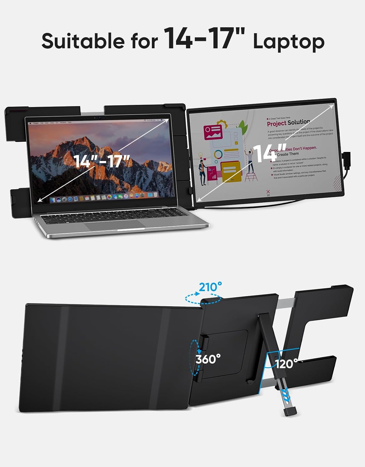 Detalle 2 de Dopesplay 14 inch FHD laptop screen extender