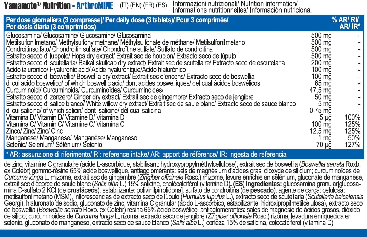 Detalle 2 de Yamamoto Nutrition ArthroMINE® integratore con glucosamina (120 compresse)