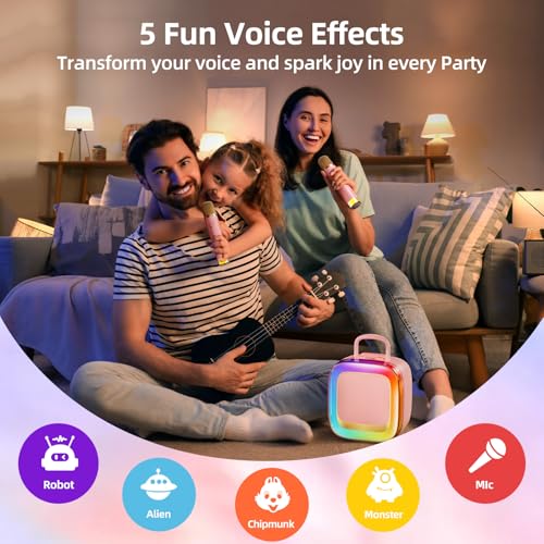 Thumbnail 5 de Kinglucky Karaoke Machine with 2 Light-Up Mics 🎤