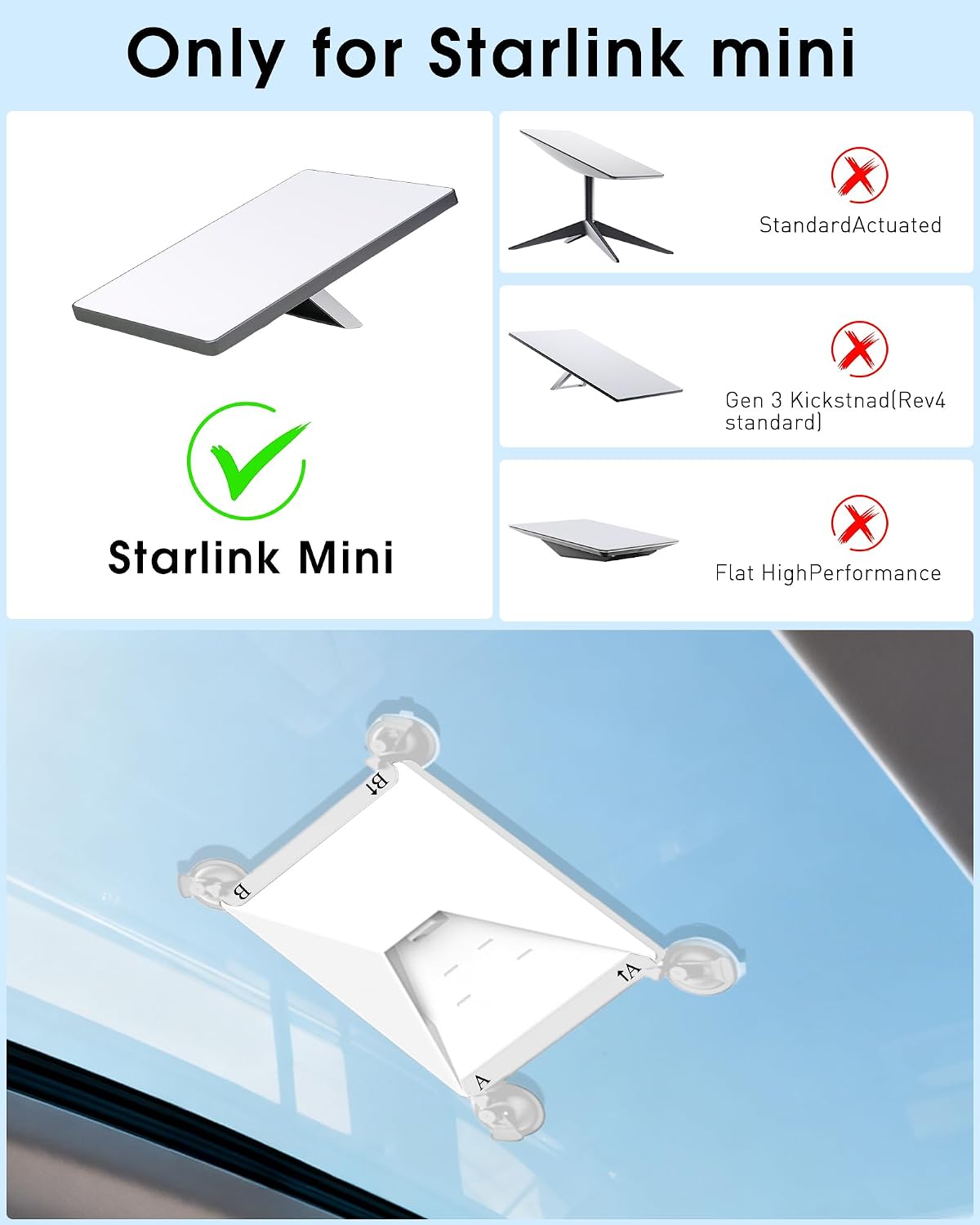 Detalle 2 de MEKEET Starlink Mini suction cup mount, white