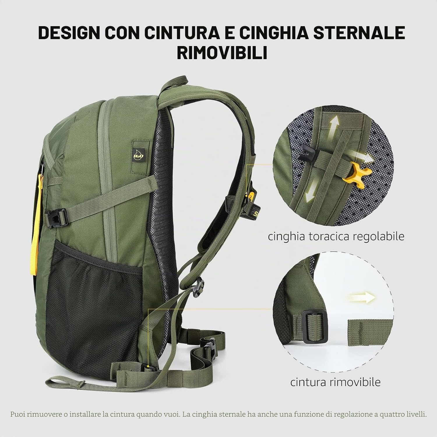 Detalle 2 de SKYSPER Zaino da Hiking 20L impermeabile per trekking ed escursioni