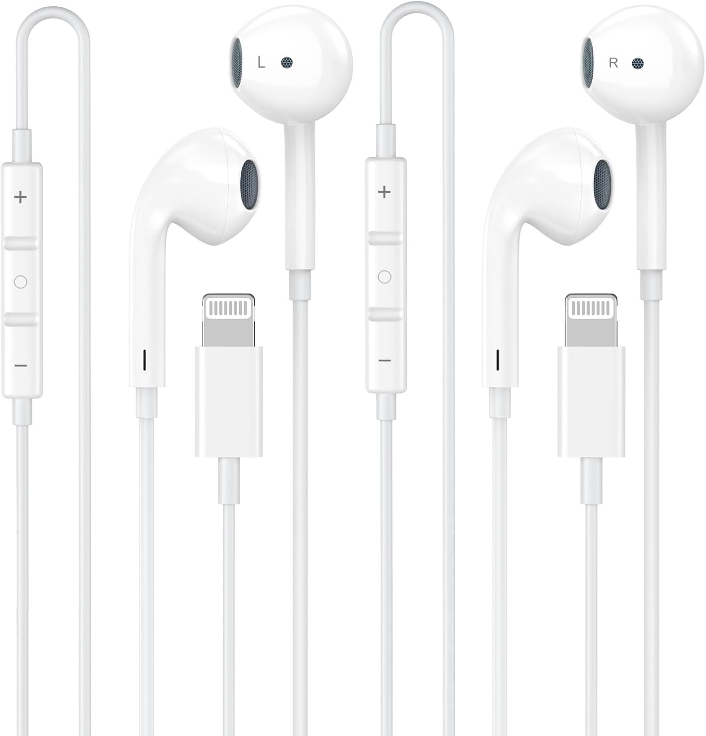 Detalle de FUHAYA Lightning In-Ear Kopfhörer (2er-Pack) — kabelgebundene, Plug & Play Lösung für iPhone