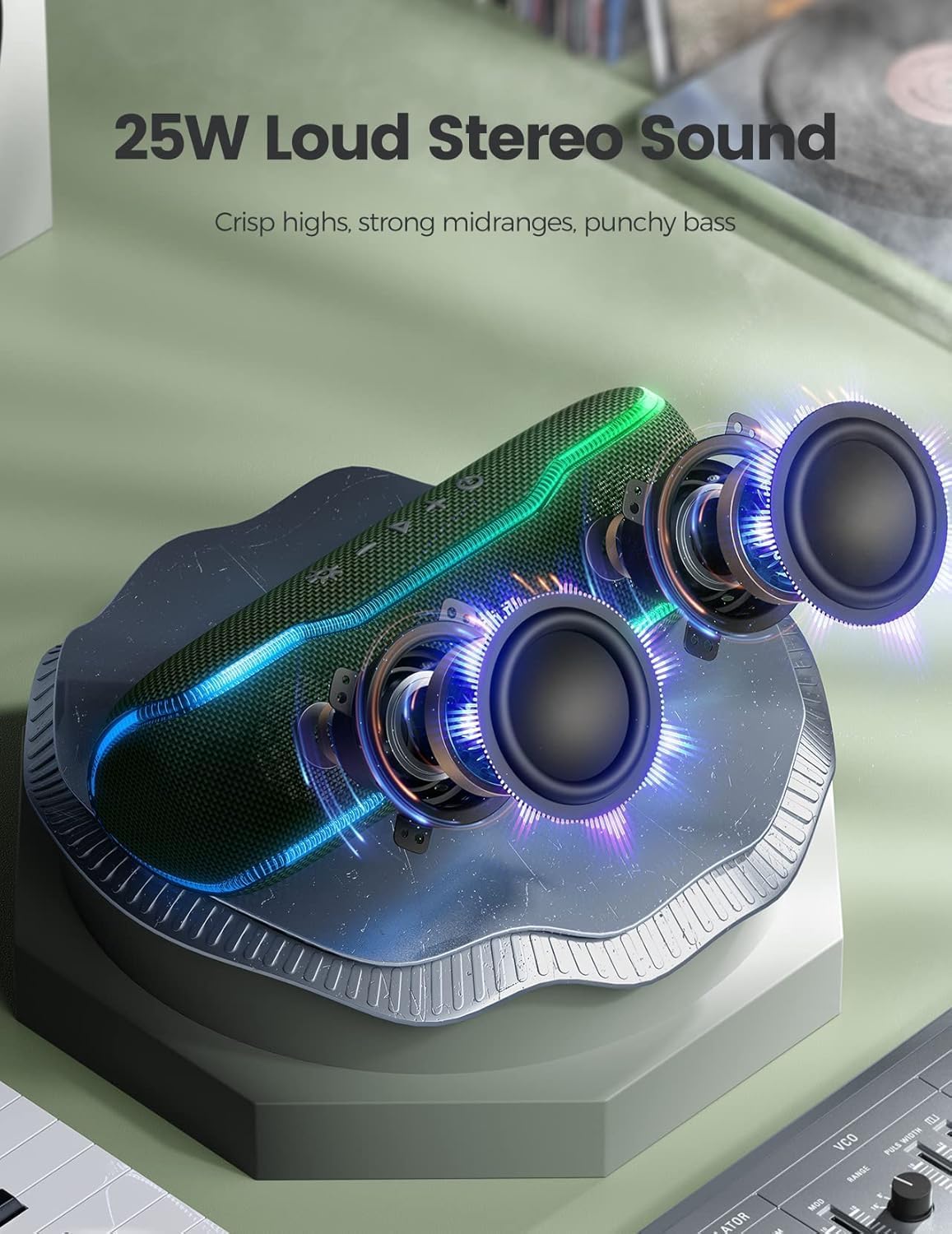 Detalle 2 de AY Bluetooth Lautsprecher 24h Akku, tragbarer Speaker