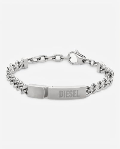 Detalle 2 de Diesel bracelet homme en acier inoxydable, chaîne chromée, 18 cm + extension