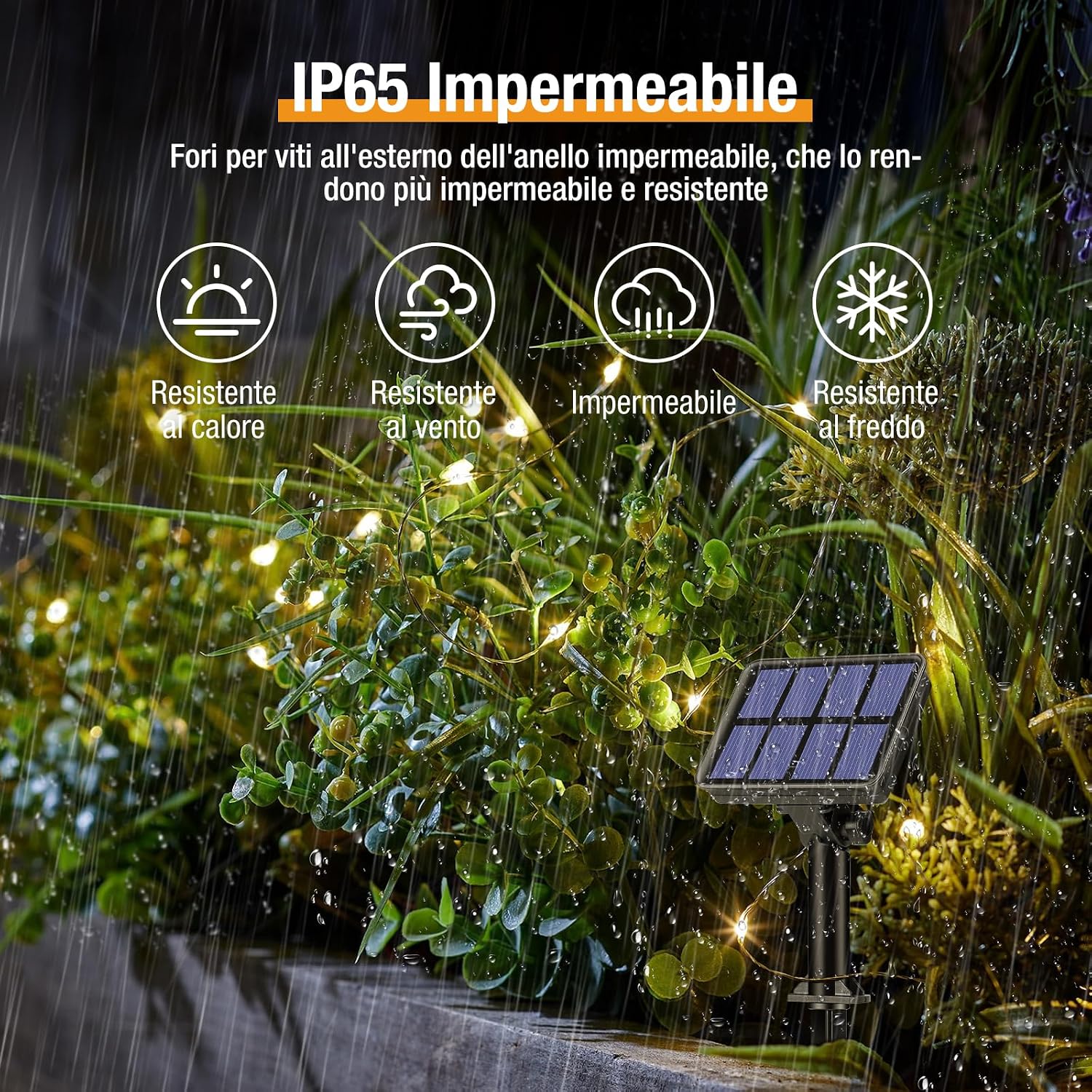 Detalle 1 de btfarm 2 Pacchi Luci Solari Esterno 150 LED