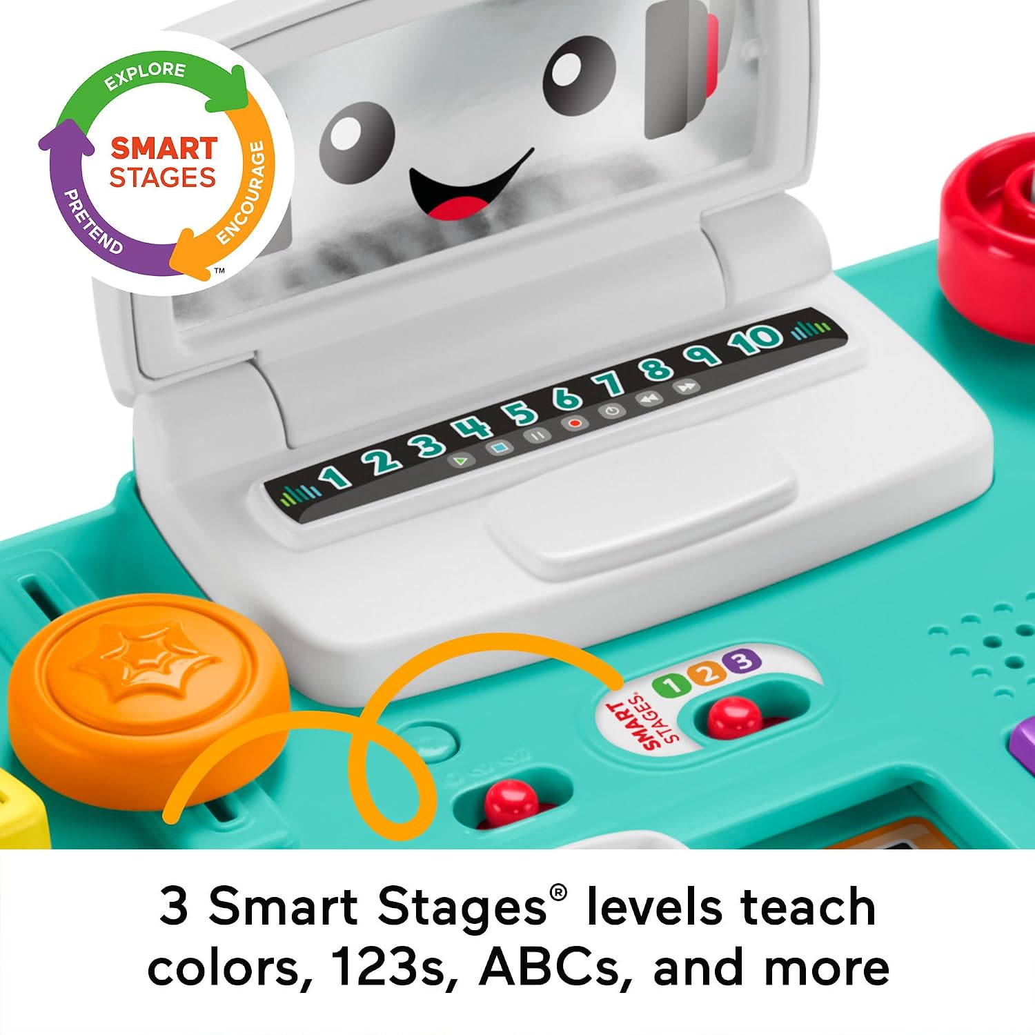 Detalle 2 de Fisher-Price Laugh & Learn Mix & Learn DJ Table: a practical, light-hearted activity centre for babies and toddlers