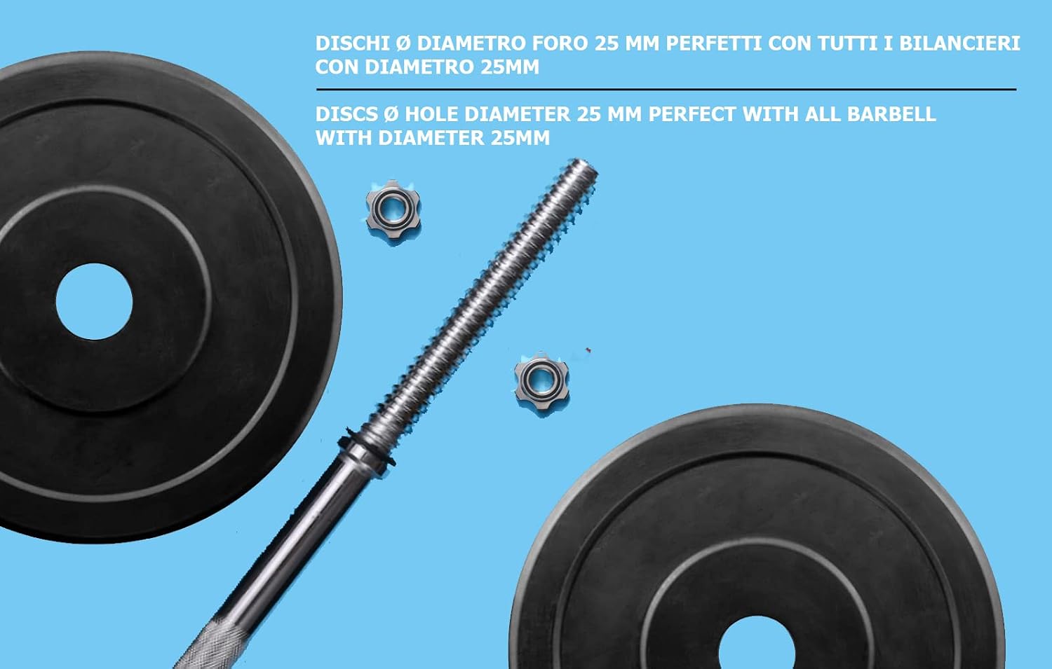 Detalle 2 de G5 HT SPORT gumowane talerze żeliwne 2 × 10 kg, otwór 25 mm