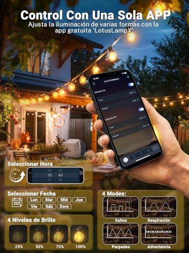 Detalle de ARKOCHIC Guirnalda Luces Exterior 30M con Control App y Música Sync