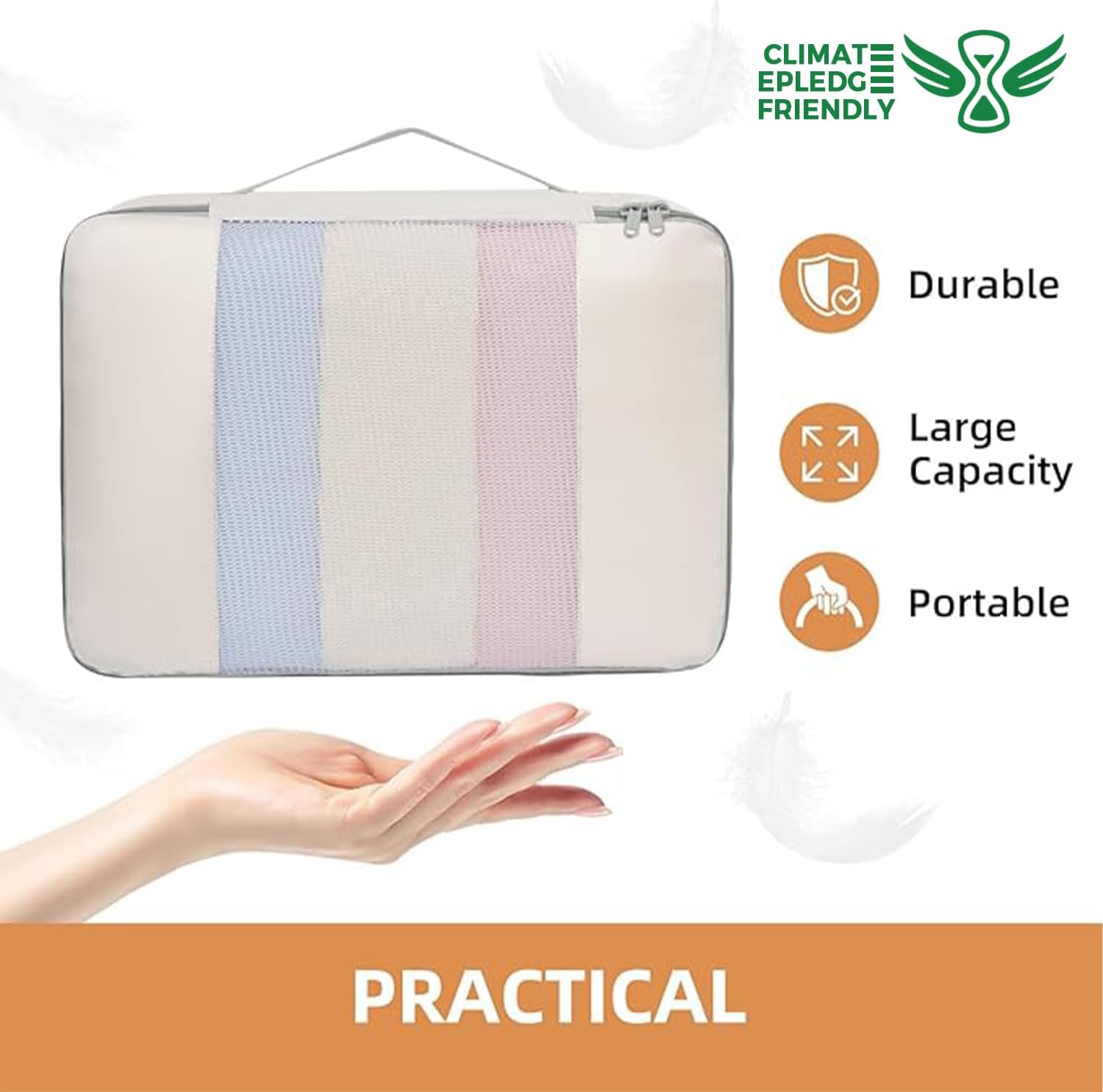 Detalle 2 de BAGAIL 6 Set Packing Cubes – Variety of Sizes for Travel Organisation (Beige)