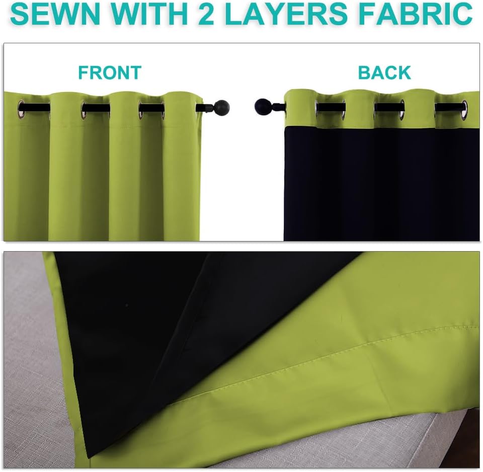 Detalle 2 de NICETOWN 100% Blackout Curtains 72in