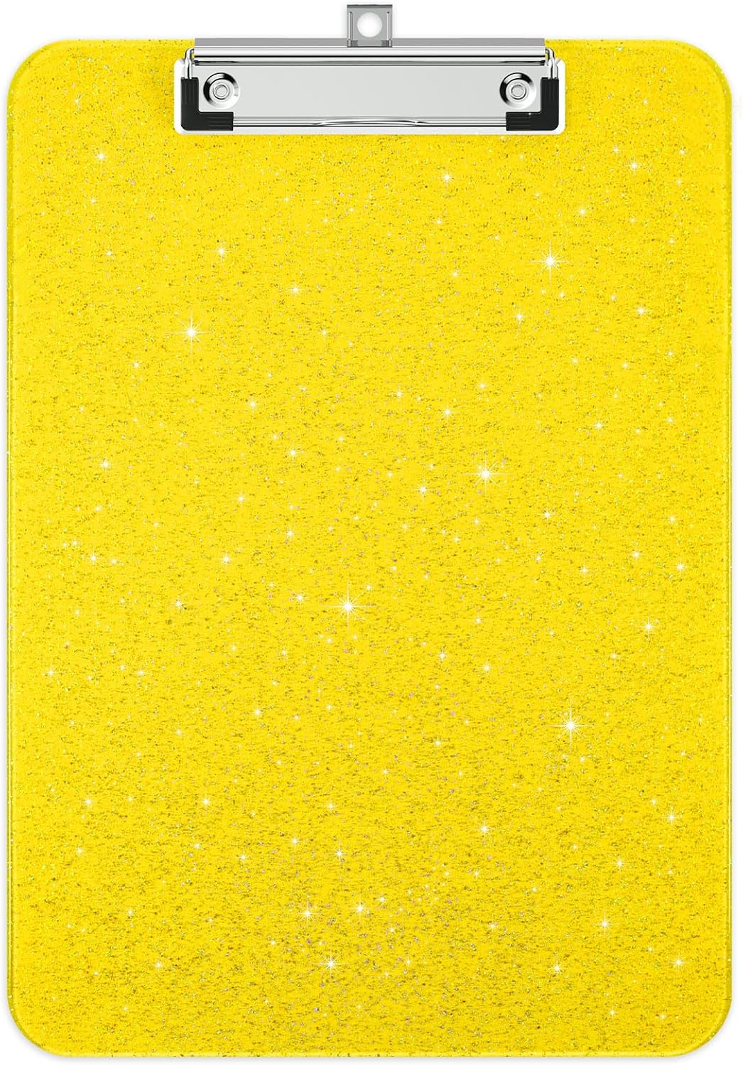Detalle de Zoenley Yellow Glitter Clipboard for Letter and A4 Sheets, 80-Sheet Clip