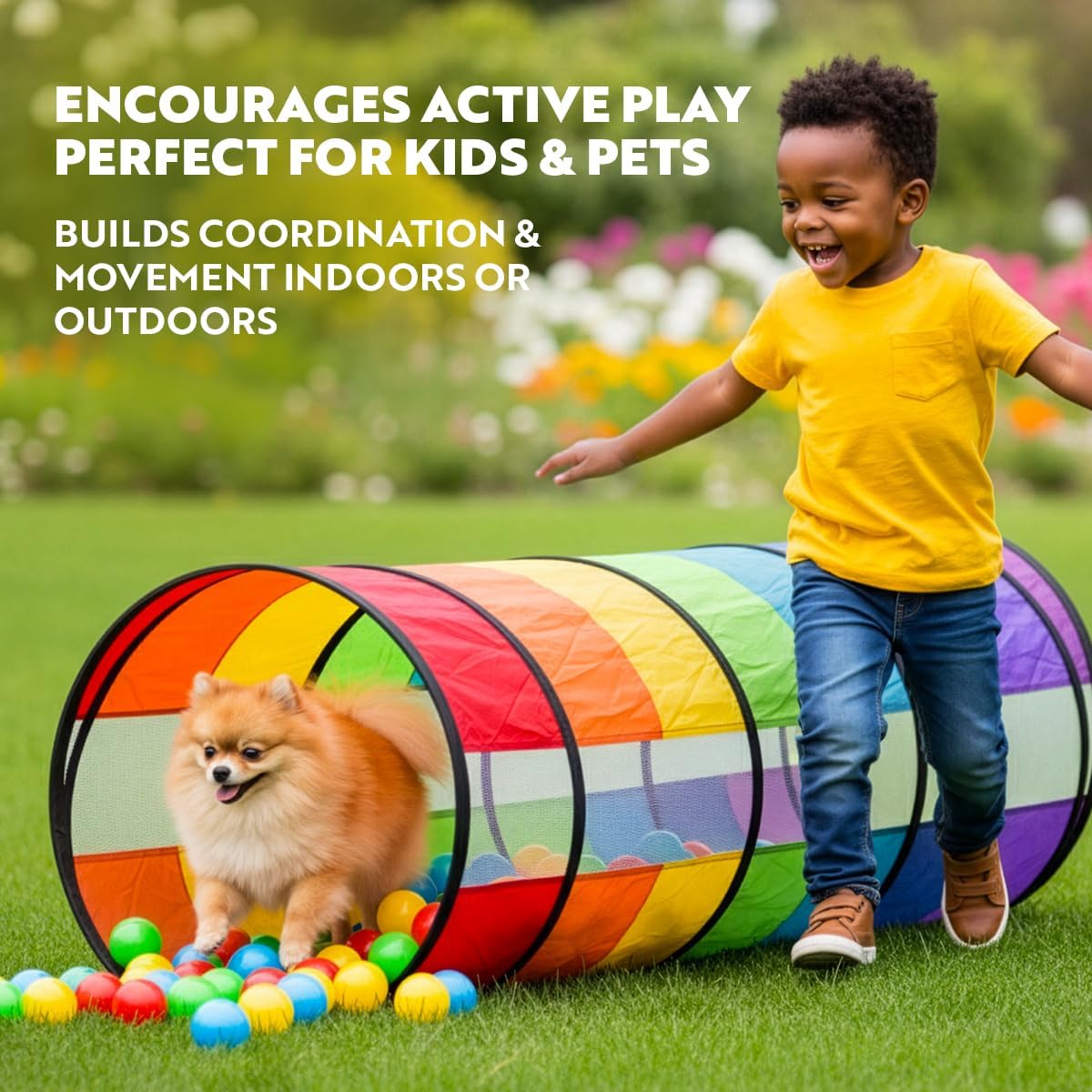 Detalle de Extra-Large Pop-Up Play Tunnel for Toddlers 1-3 Years