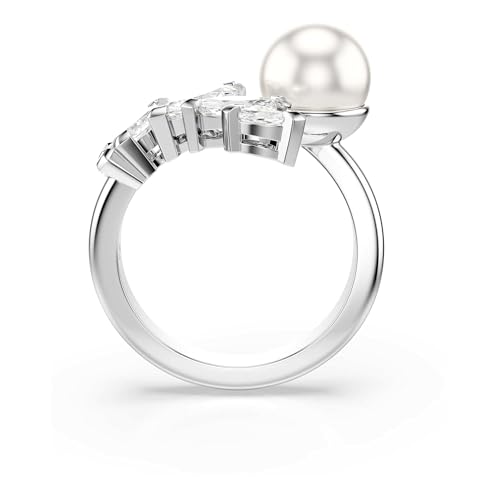 Thumbnail 2 de Swarovski Mesmera Offener Ring mit Kristallperle und Marquise-Schliff – Weiß, rhodiniert
