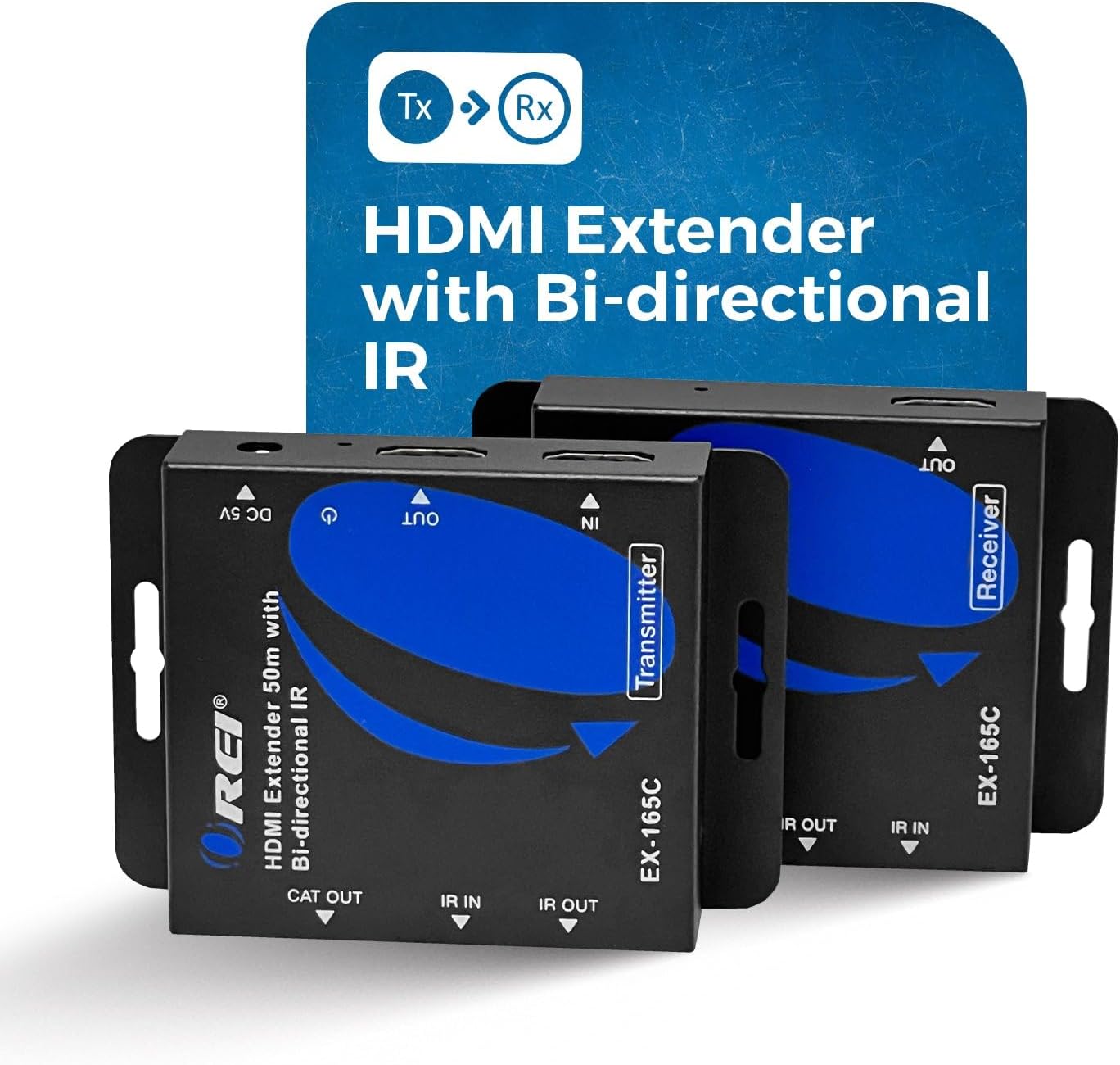 Thumbnail 1 de OREI EX-165C HDMI Extender Over CAT6/CAT7 (165ft) – 1080p@60, Bi-Directional IR, PoC