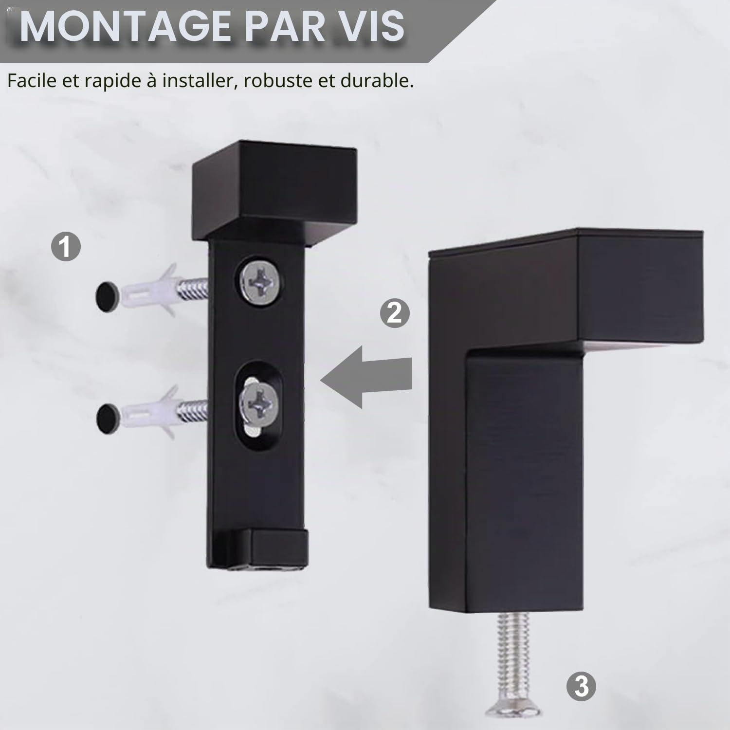 Thumbnail 3 de SAYAYO - 2 supports de tablette en verre réglables, noir mat, EBL008B-2P