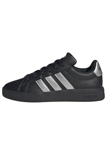 Detalle de adidas Grand Court 3.0 Junior, chaussures enfant noires et argentées, 36 2/3 EU