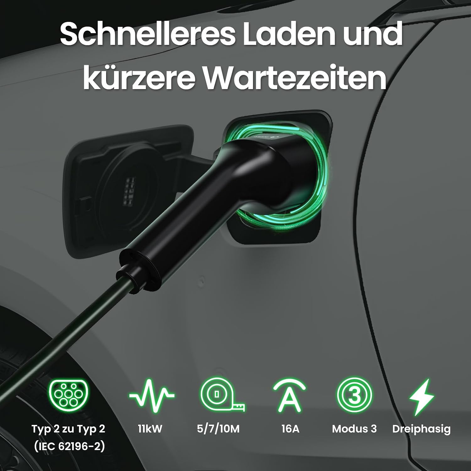 Thumbnail 6 de GONEO Typ‑2 Ladekabel 11 kW 5 m 16 A für E‑Auto 🔌
