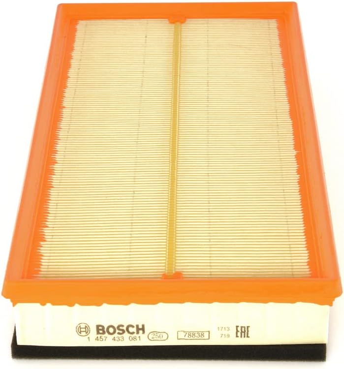 Detalle de Bosch S3081 Luftfilter für Autos – zuverlässiger Partikelschutz mit hoher Nass- und Reißfestigkeit
