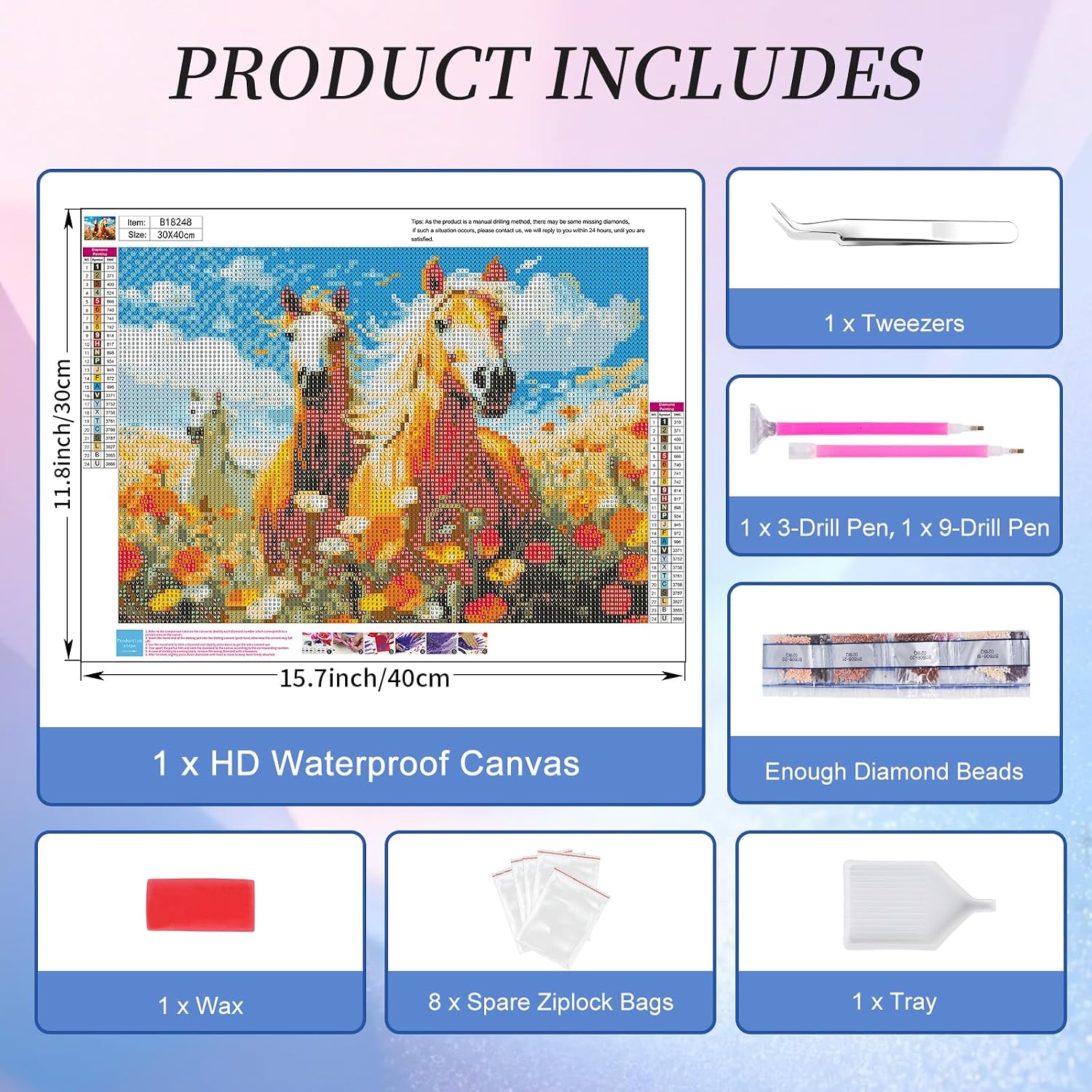 Thumbnail 3 de Diamond Painting Kit for Adults, 12 x 16 Inch