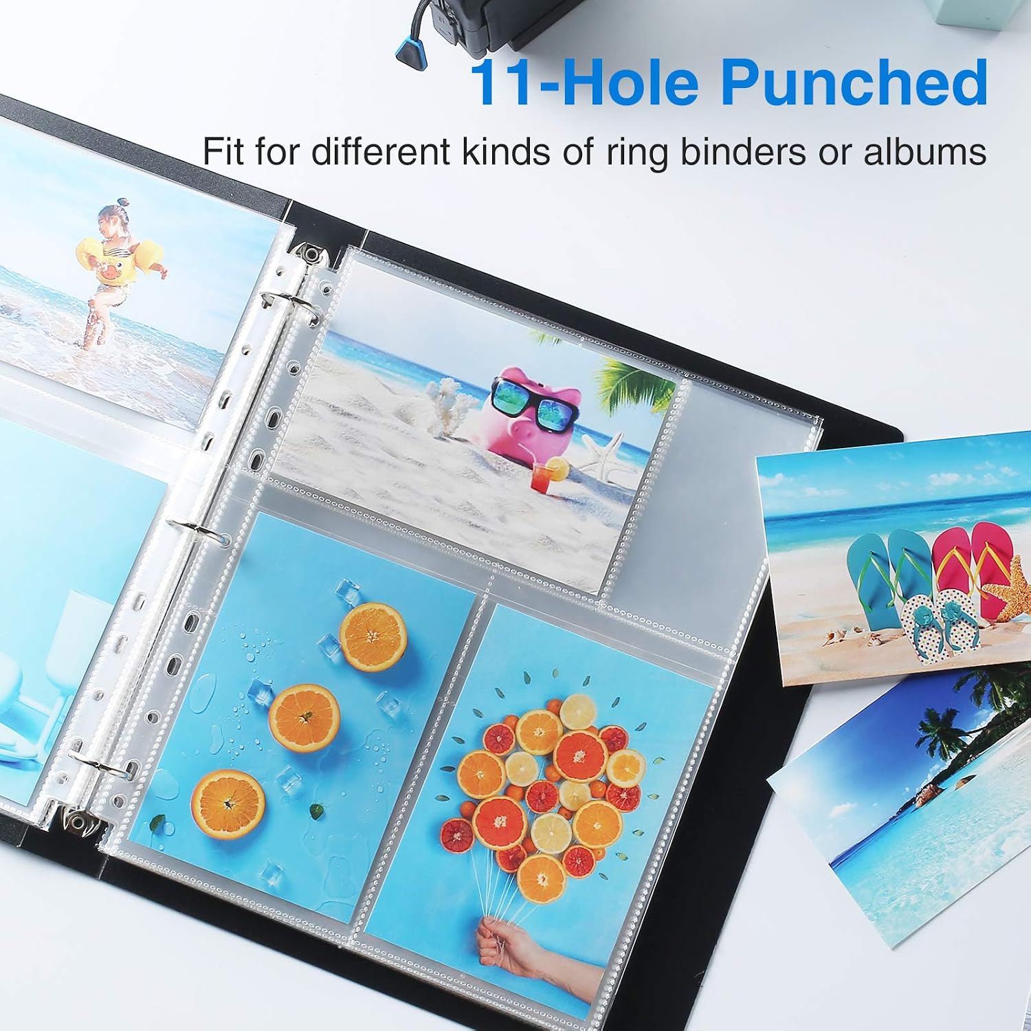 Detalle de Sooez 4x6 Photo Sleeves, 30-Pack, Acid-Free 3-Ring Binder Pages