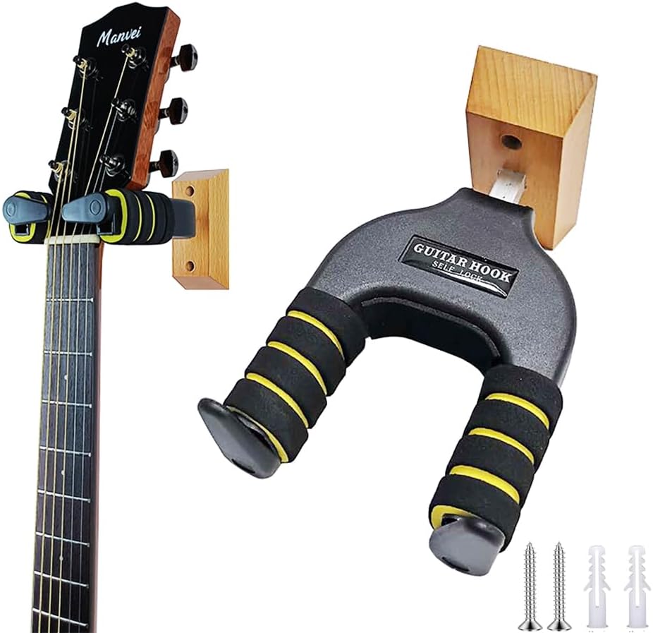 Detalle de Orgrimmar Guitar Wall Mount, Solid Wood Base