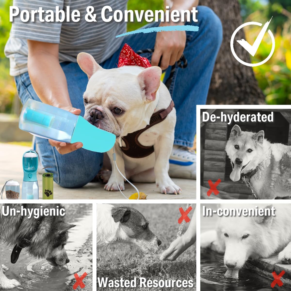 Detalle 2 de PANJAL Portable Dog Water Bottle 600ml