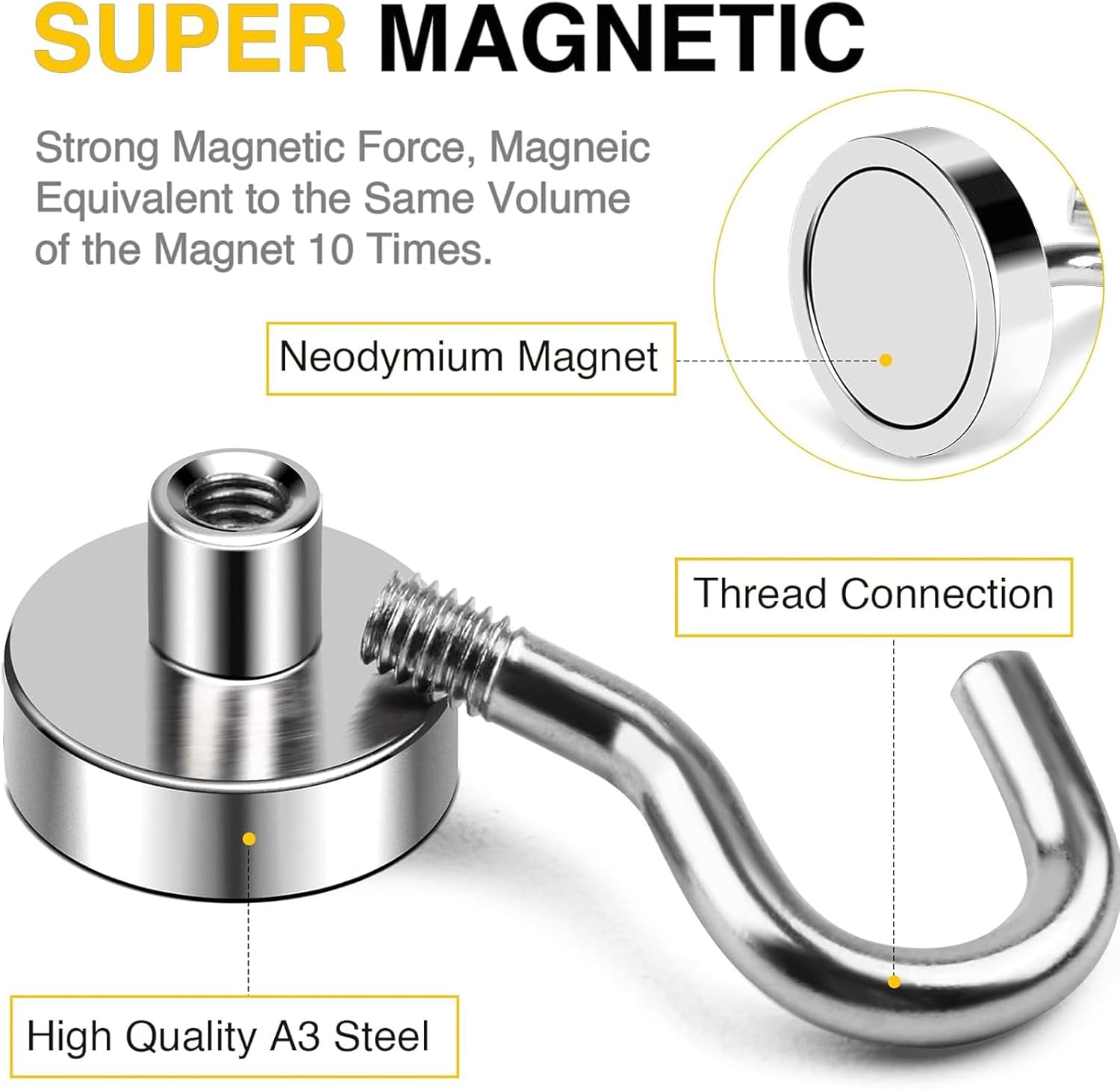 Thumbnail 6 de DIYMAG Magnetic Hooks 30lbs 20 Pack