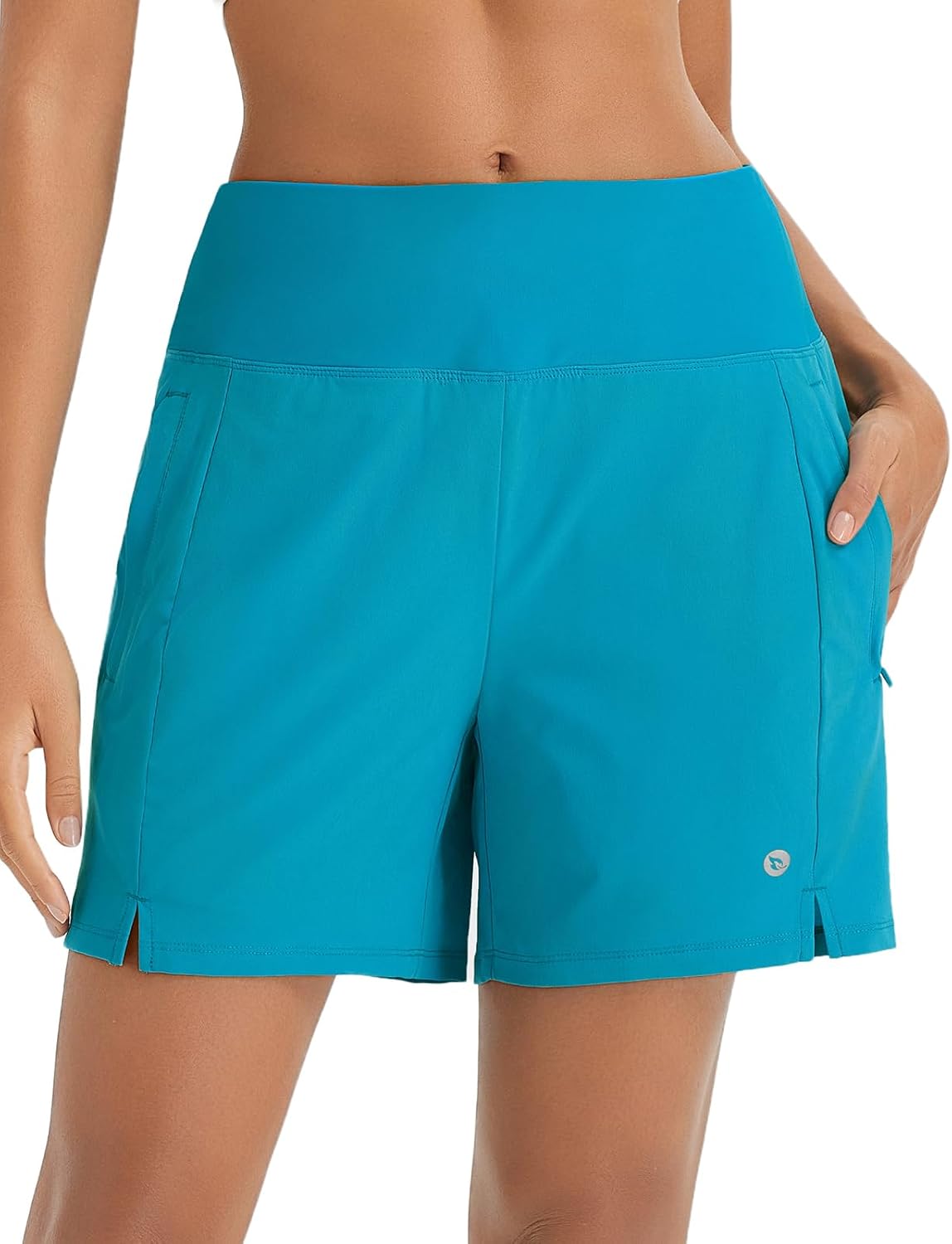 Thumbnail 5 de Baleaf Women's 5" High-Waisted Swim Shorts with Built-In Liner and Zip Pockets