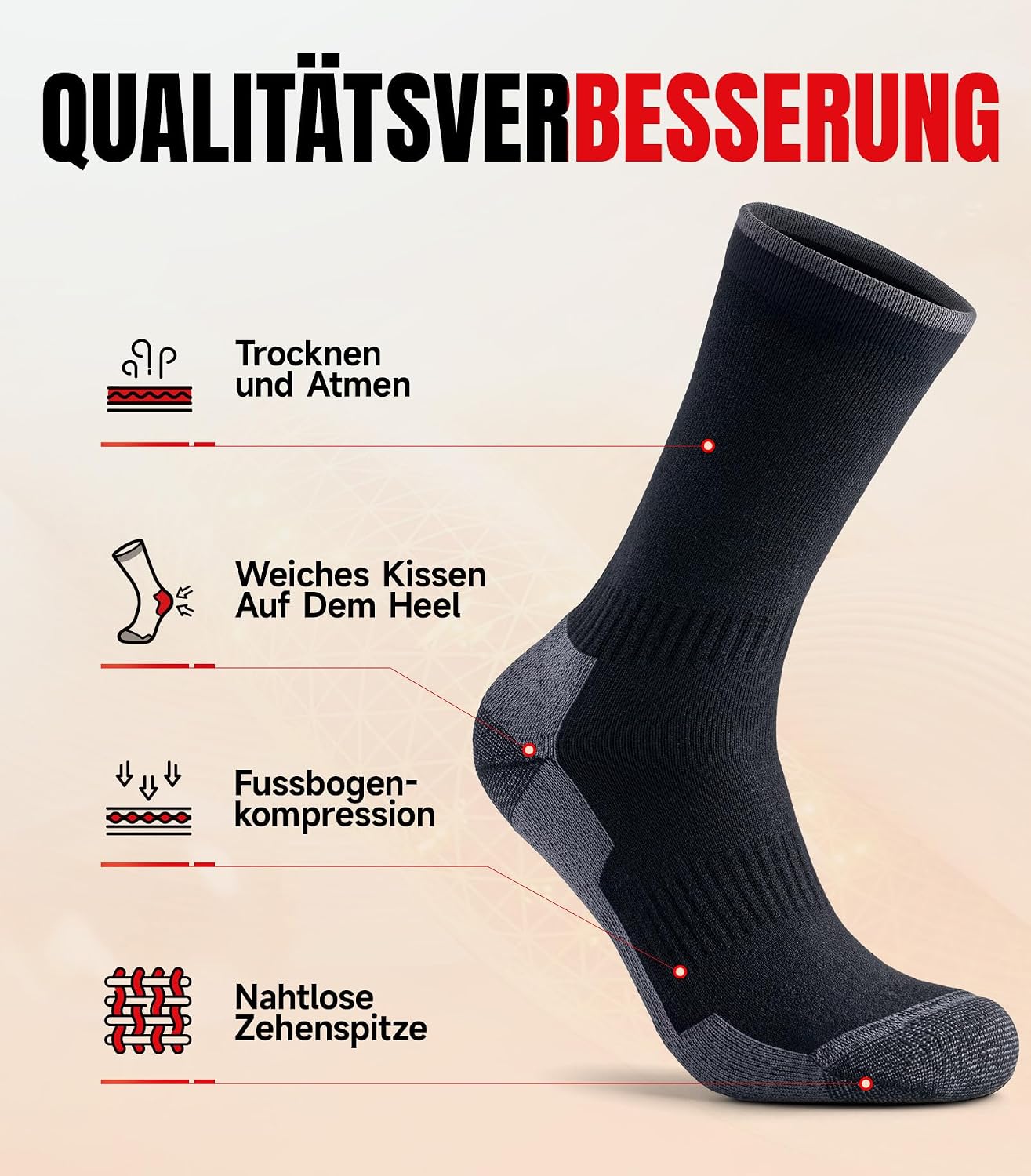 Thumbnail 2 de PULIOU A18 Merino Socken Herren
