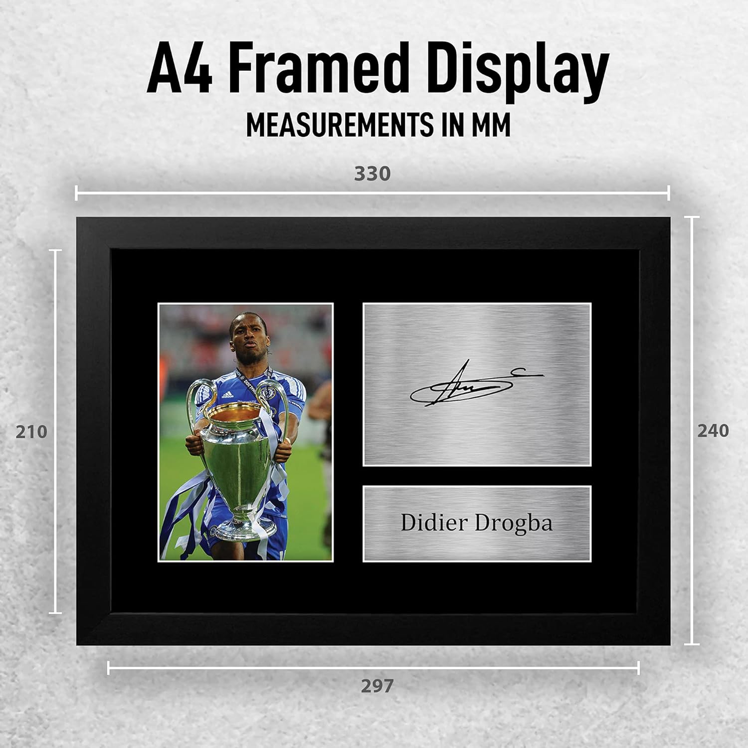 Thumbnail 1 de HWC Trading Didier Drogba gifts printed signed autograph picture (A4 framed) for football fans