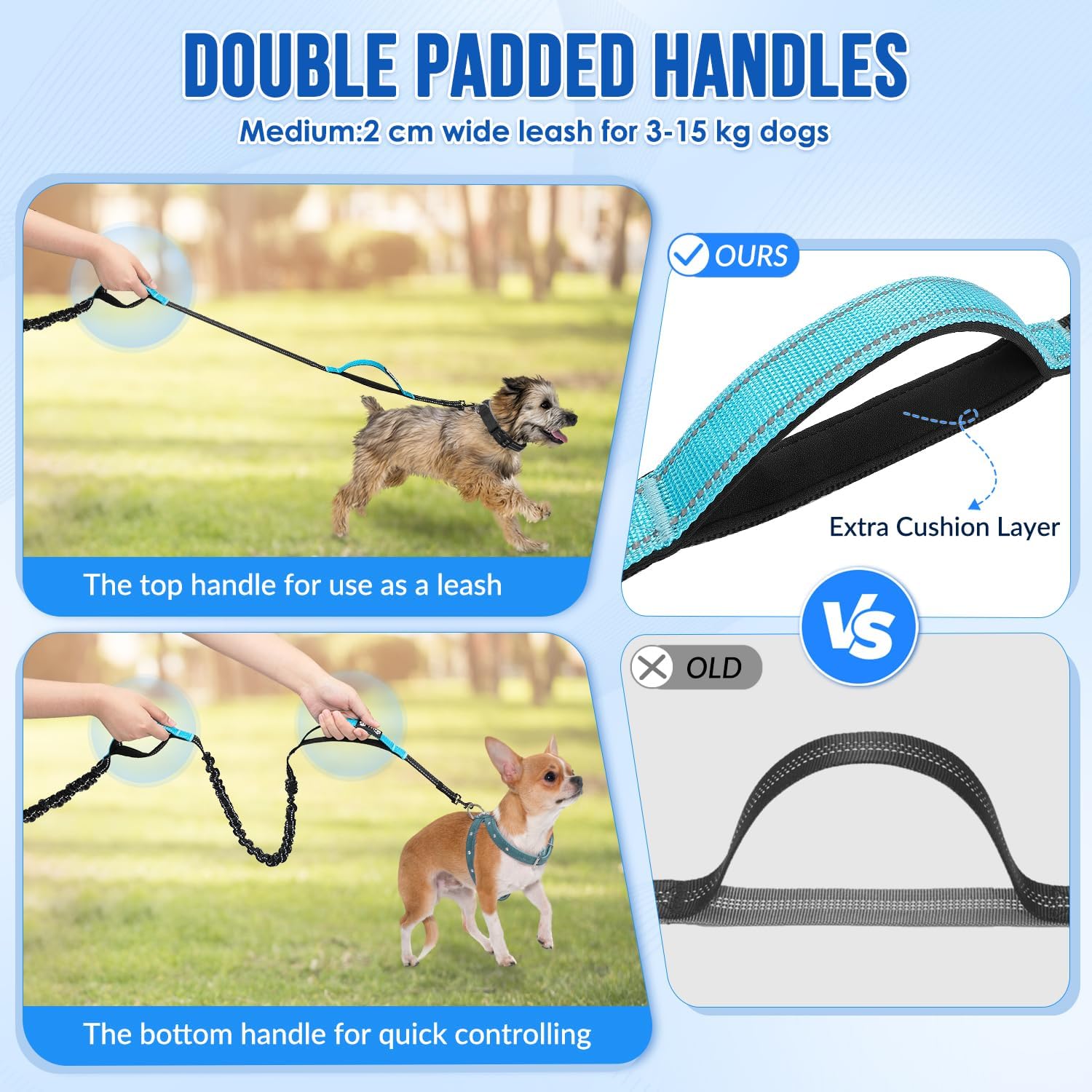 Thumbnail 2 de Eyein Hands Free Dog Lead - Anti Pull Double Dog Lead with Removable Pouch