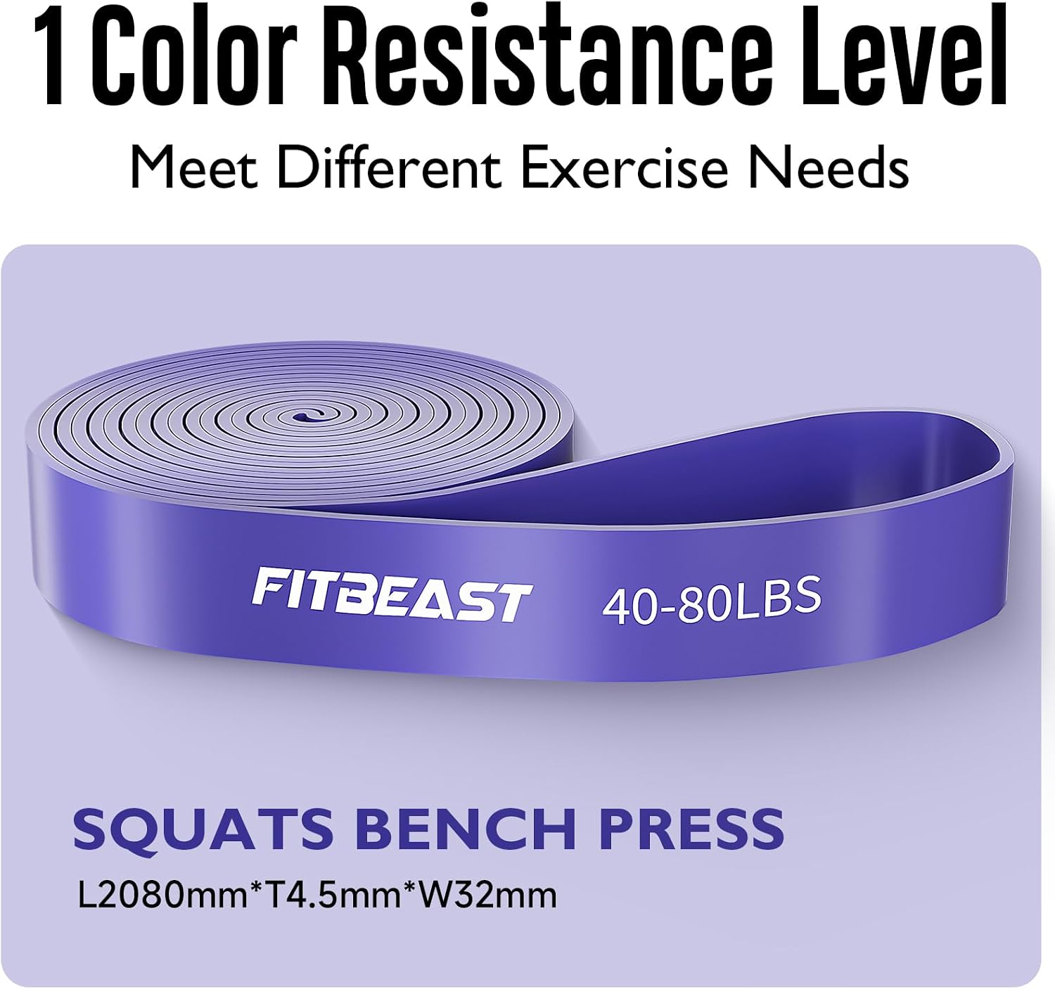 Detalle 2 de FitBeast Pull Up Bands Set: 5-Level Resistance for Calisthenics and Mobility