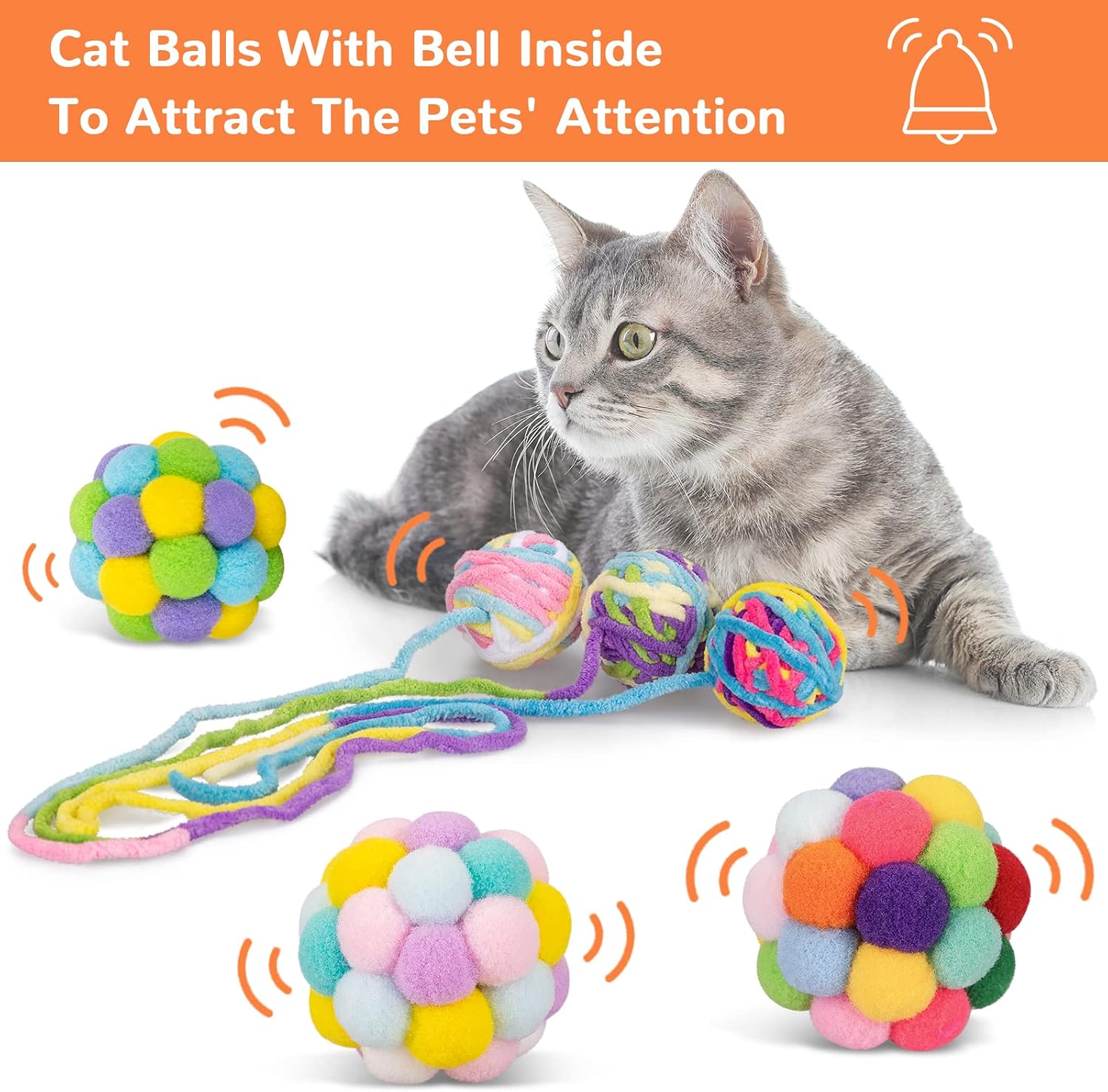 Detalle 2 de Cat Toy Balls, 6-Piece Pack