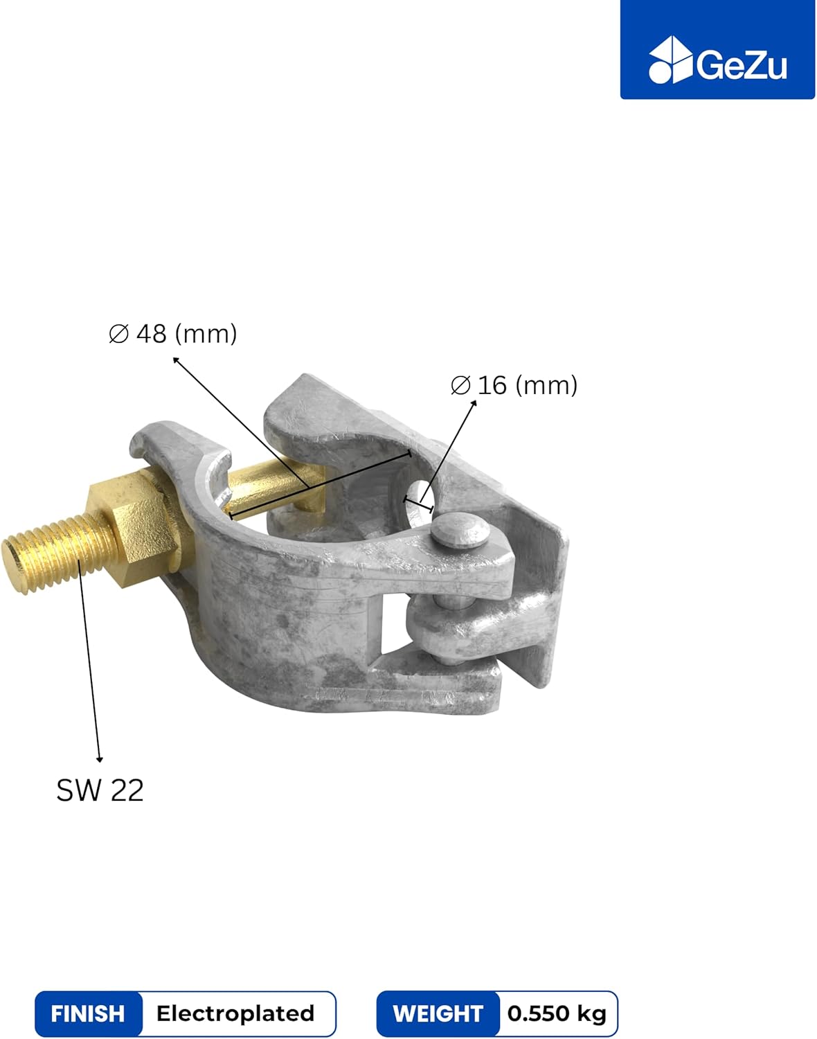 Thumbnail 1 de GeZu Impex accouplement d’échafaudage galvanisé 48 x 48 mm (demi-came) compatible EN 74