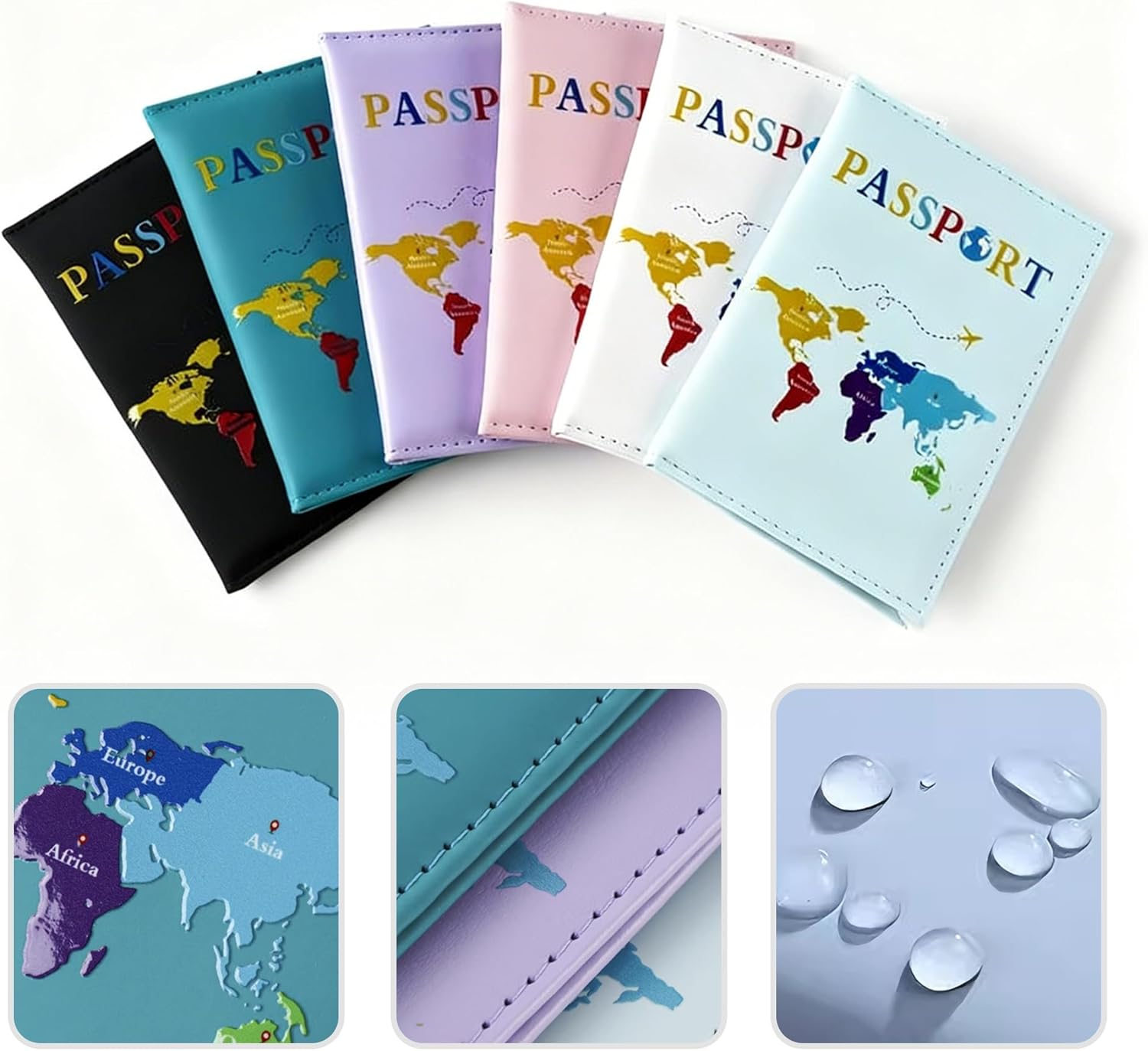 Detalle de Lammcou Housse de Passeport PU – Pack de 2, ultra mince et imperméable