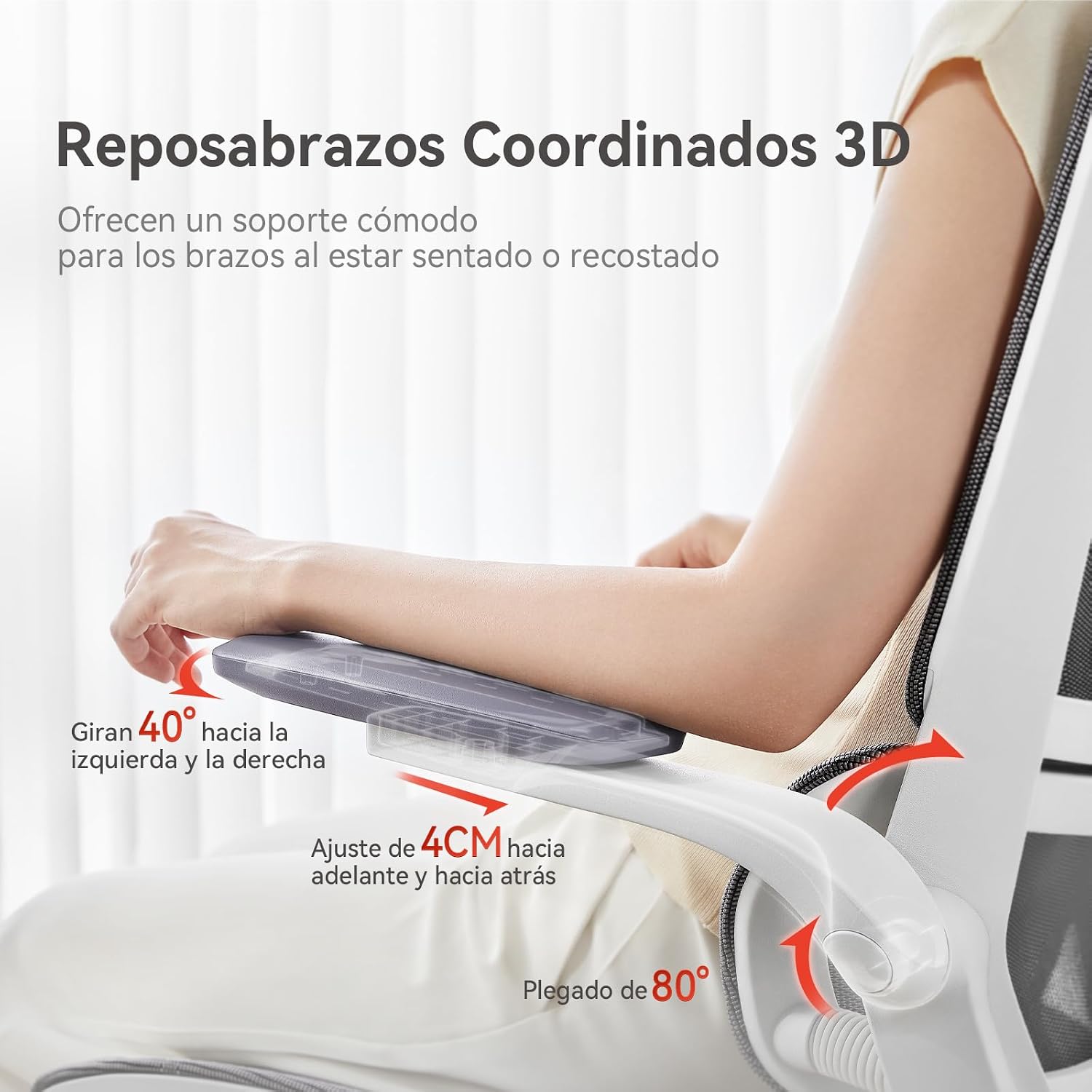 Detalle de SIHOO M59AS sedia da ufficio ergonomica con braccioli 3D ribaltabili e doppio schienale
