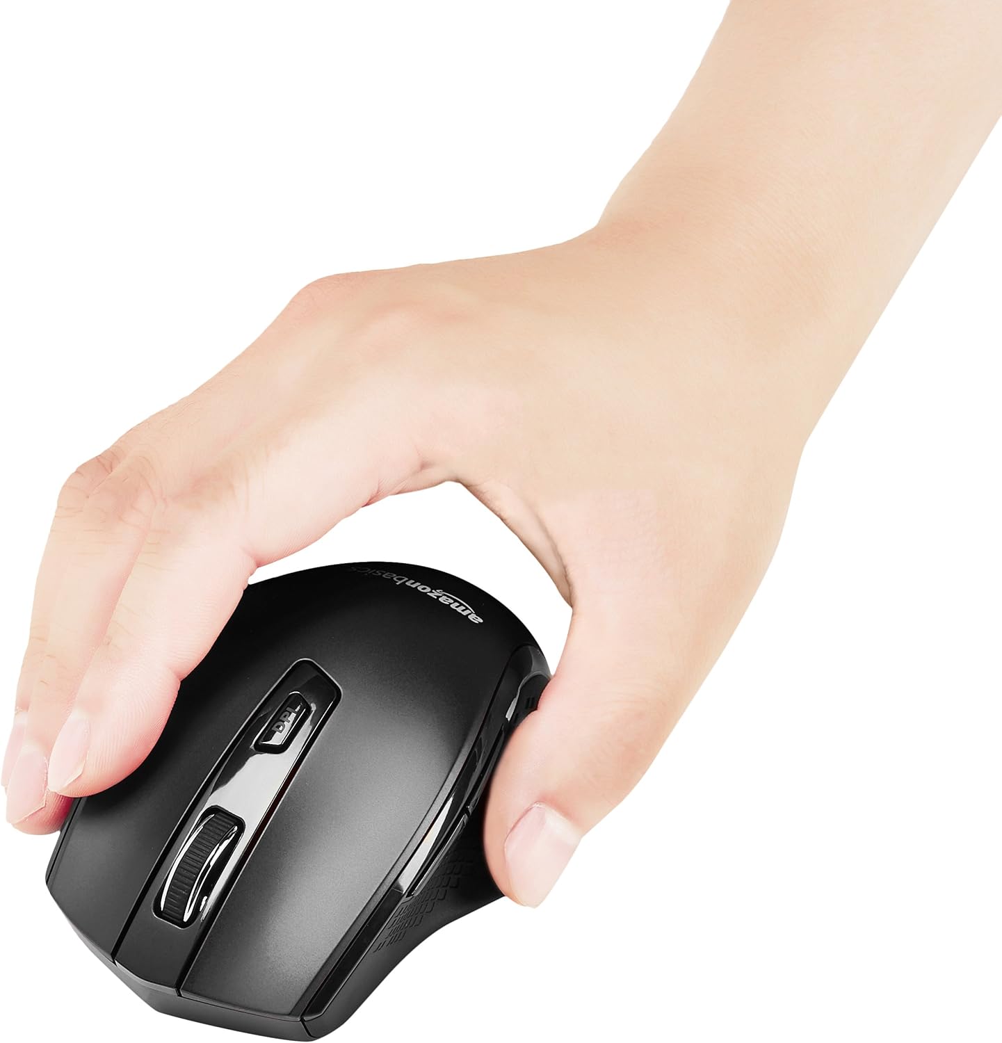 Thumbnail 5 de Amazon Basics Souris sans fil ergonomique noire à DPI réglables (600 à 3600) avec capteur laser