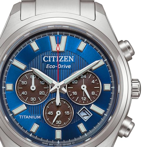 Detalle 2 de Citizen CA4750-51L: Reloj de hombre en titanio con cronógrafo y zafiro azul